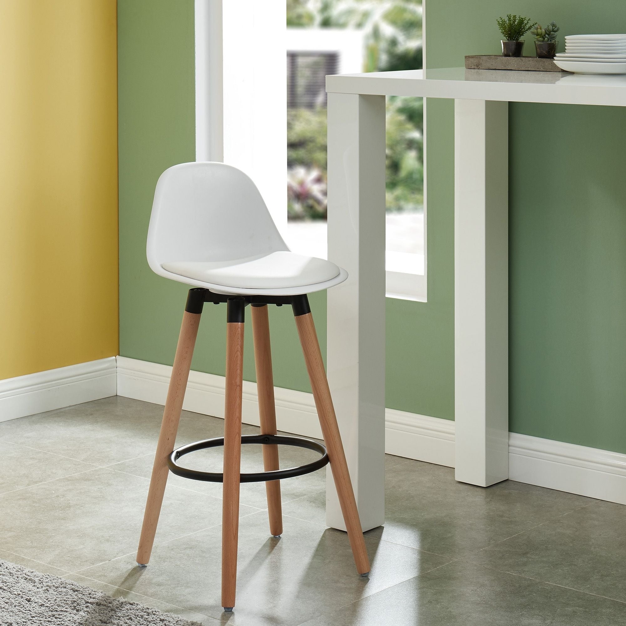 Diablo 26" Counter Stool White and Natural (Set of 2)