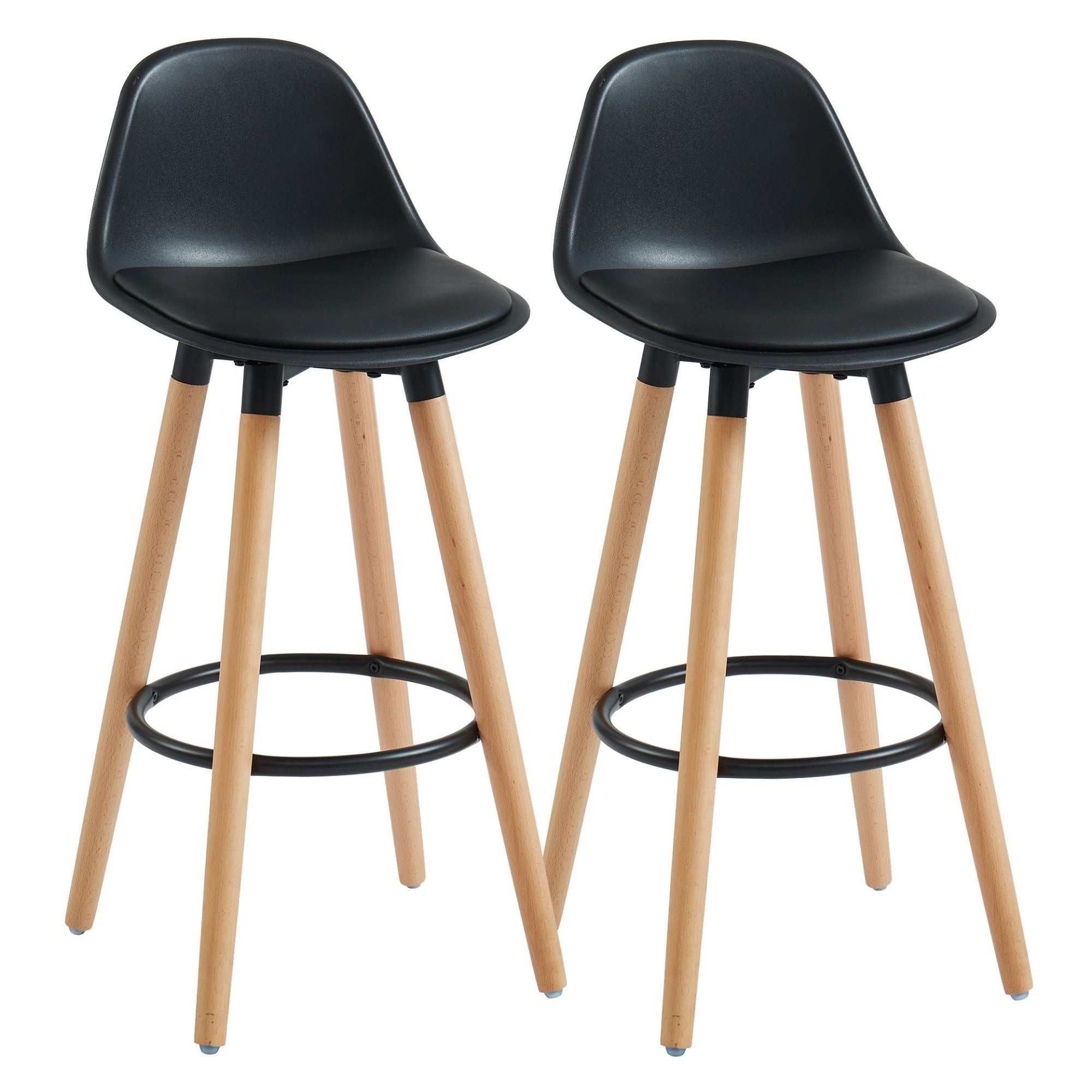 Diablo 26" Counter Stool Black and Natural (Set of 2)
