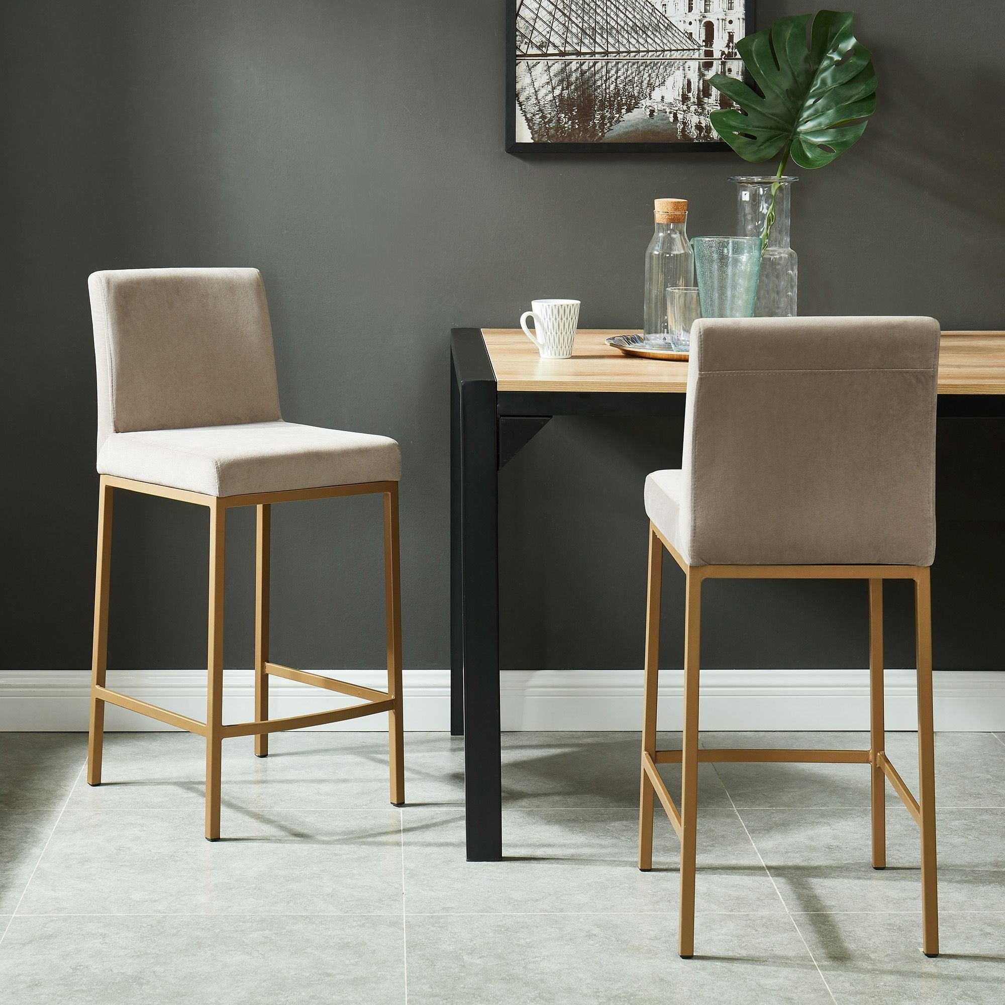 Tabouret de bar réglable Mabel – Vert (Lot de 2)