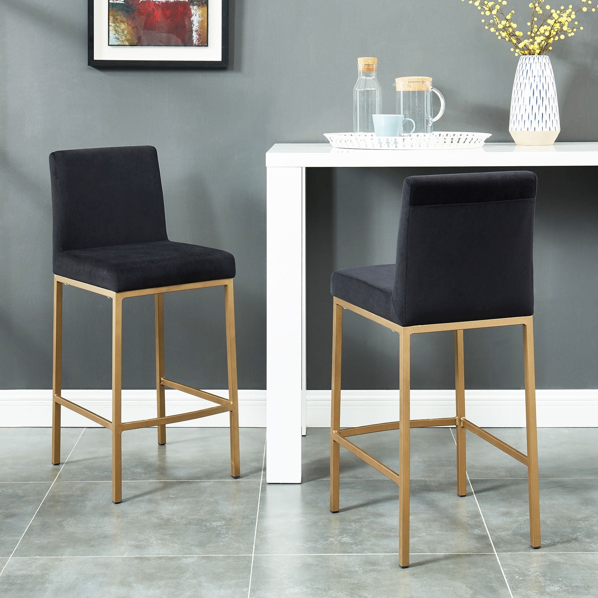 Tabouret de bar réglable Mabel – Vert (Lot de 2)