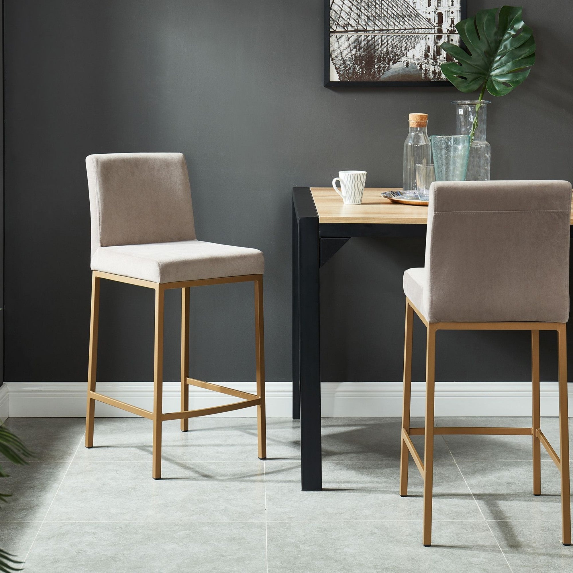 Tabouret de bar réglable Mabel – Vert (Lot de 2)