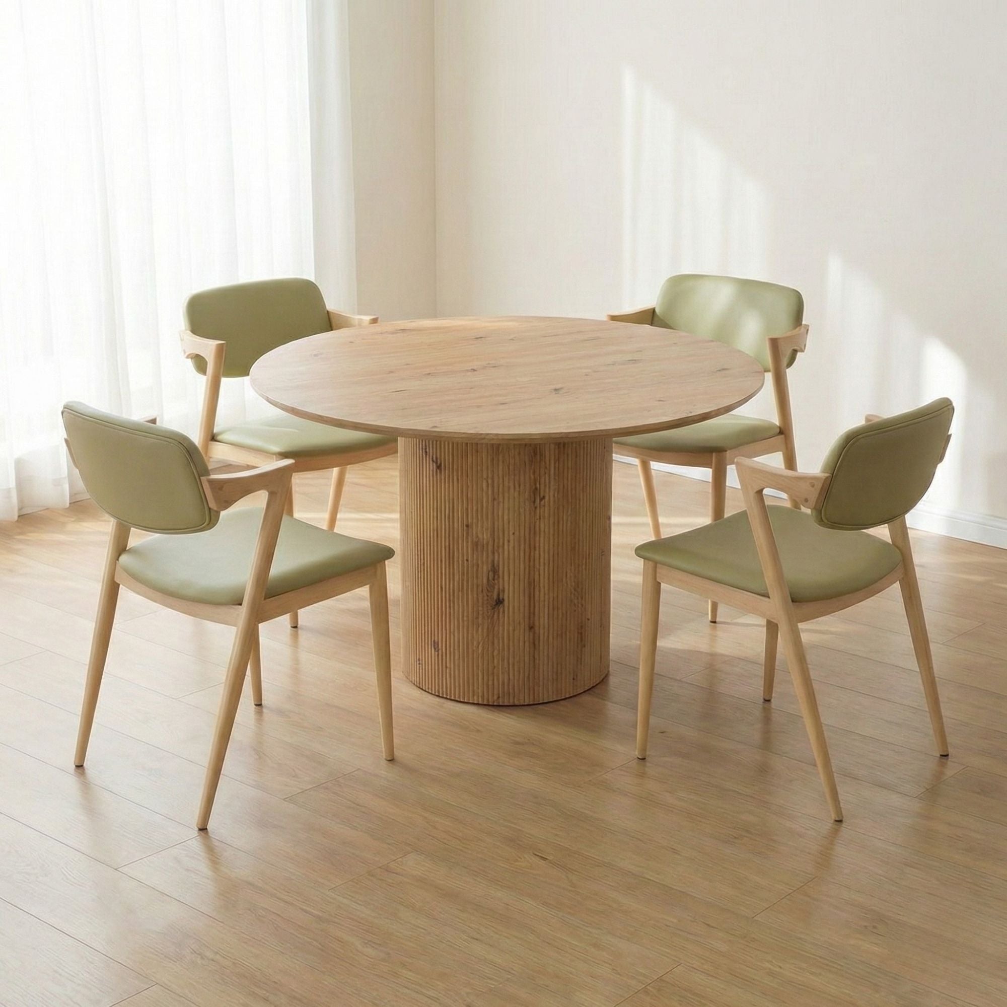 Brera Collection Metal Frame Dining Chair in Light Green (Set of 2)