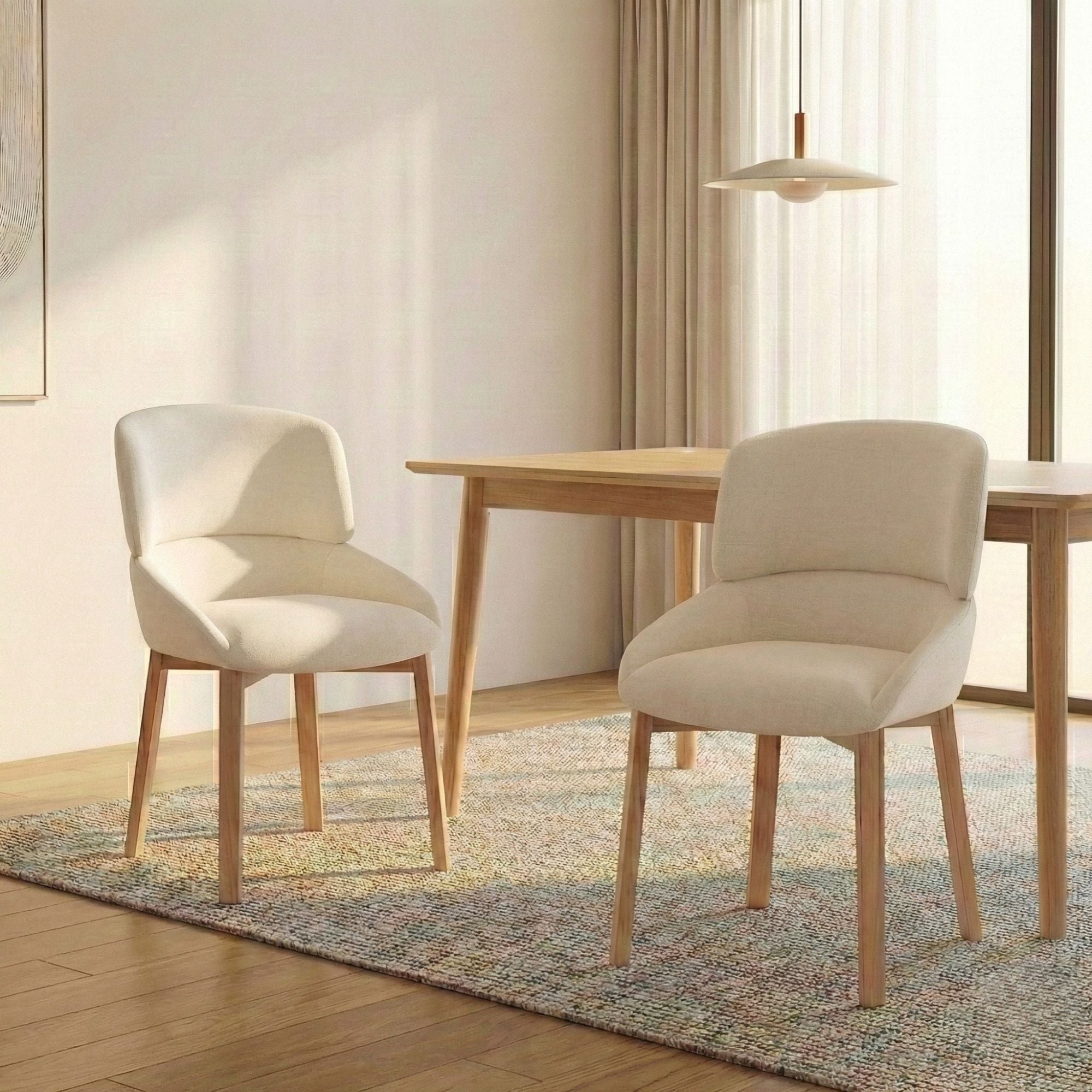 Cozy Dining Chair in Cream (Set of 2) | CastleUp Experience Centre Online Furniture
