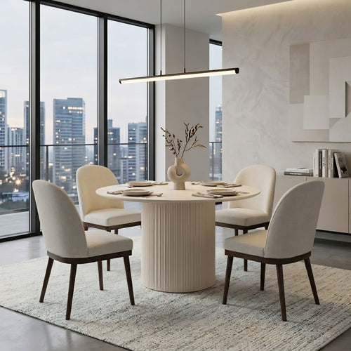 CastleUp Experience Centre Harmony dining room set with elegant table and matching chairs for a stylish dining space.