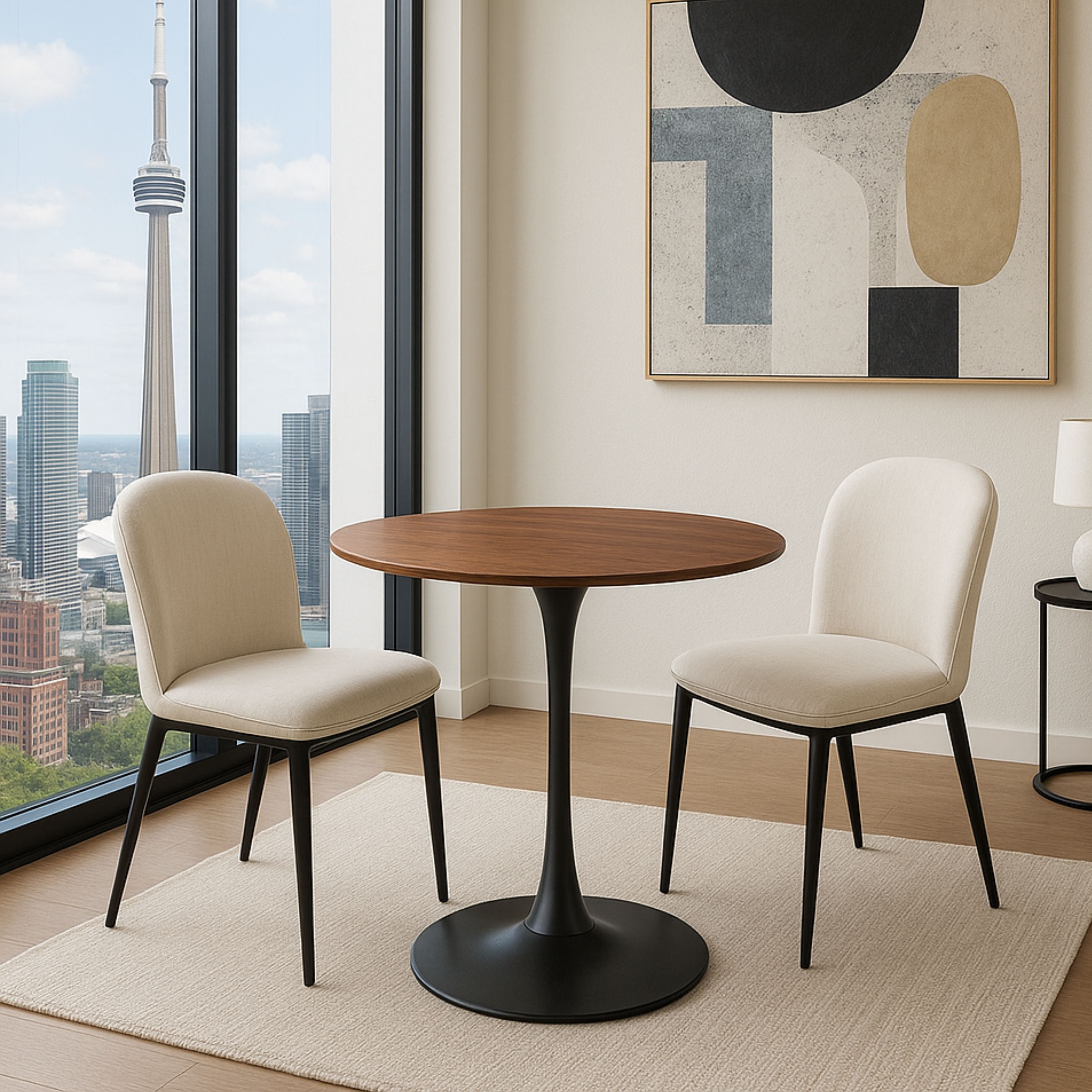 Darwin Oak Top Dining Table Set