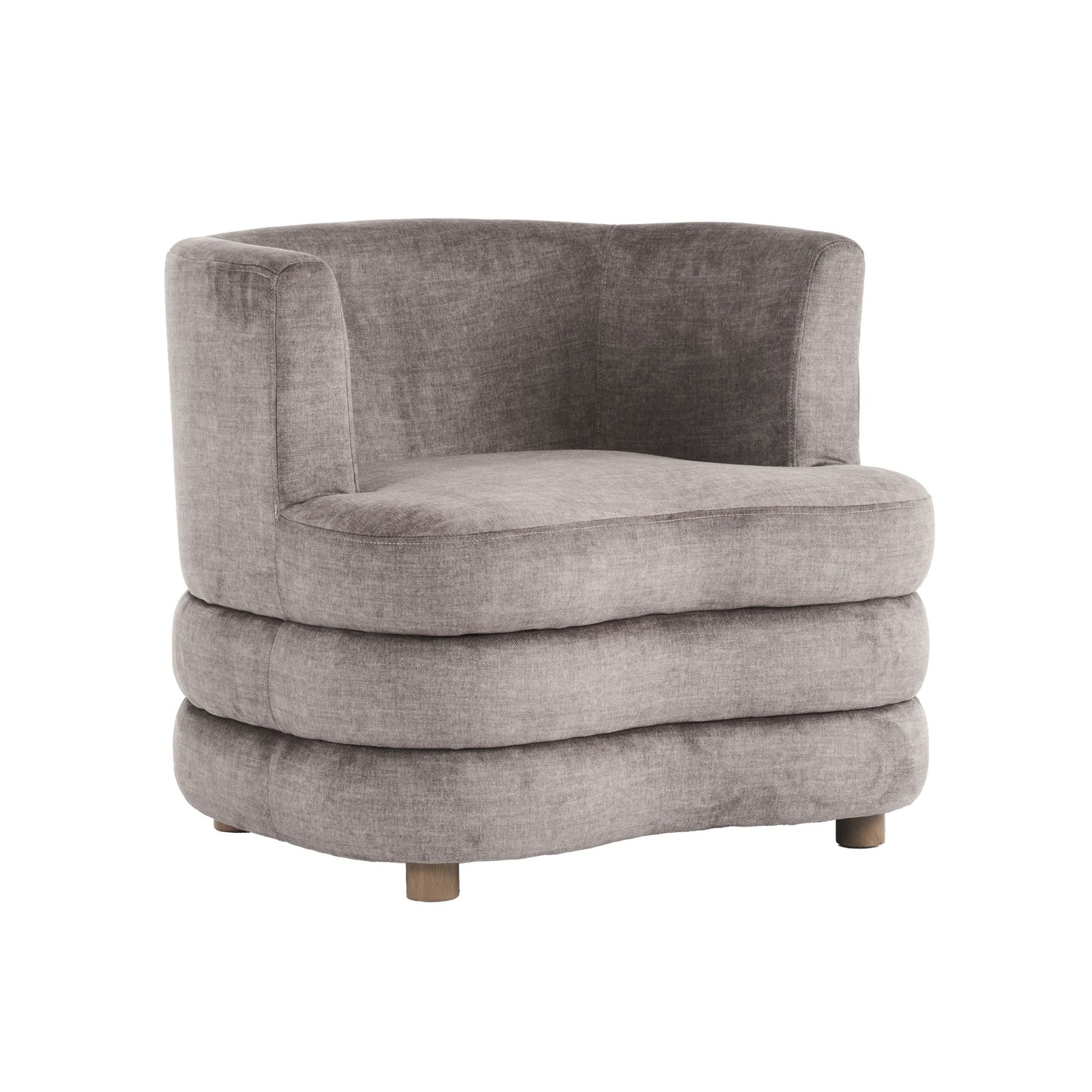 Dorian Accent Chair in Dark Taupe Velvet