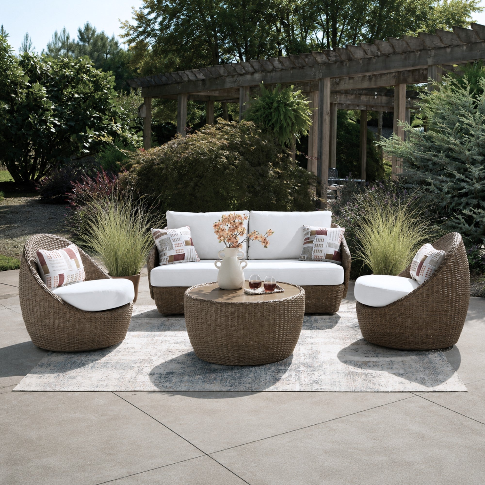 Double Point Love/Swivel Chairs Set with Table