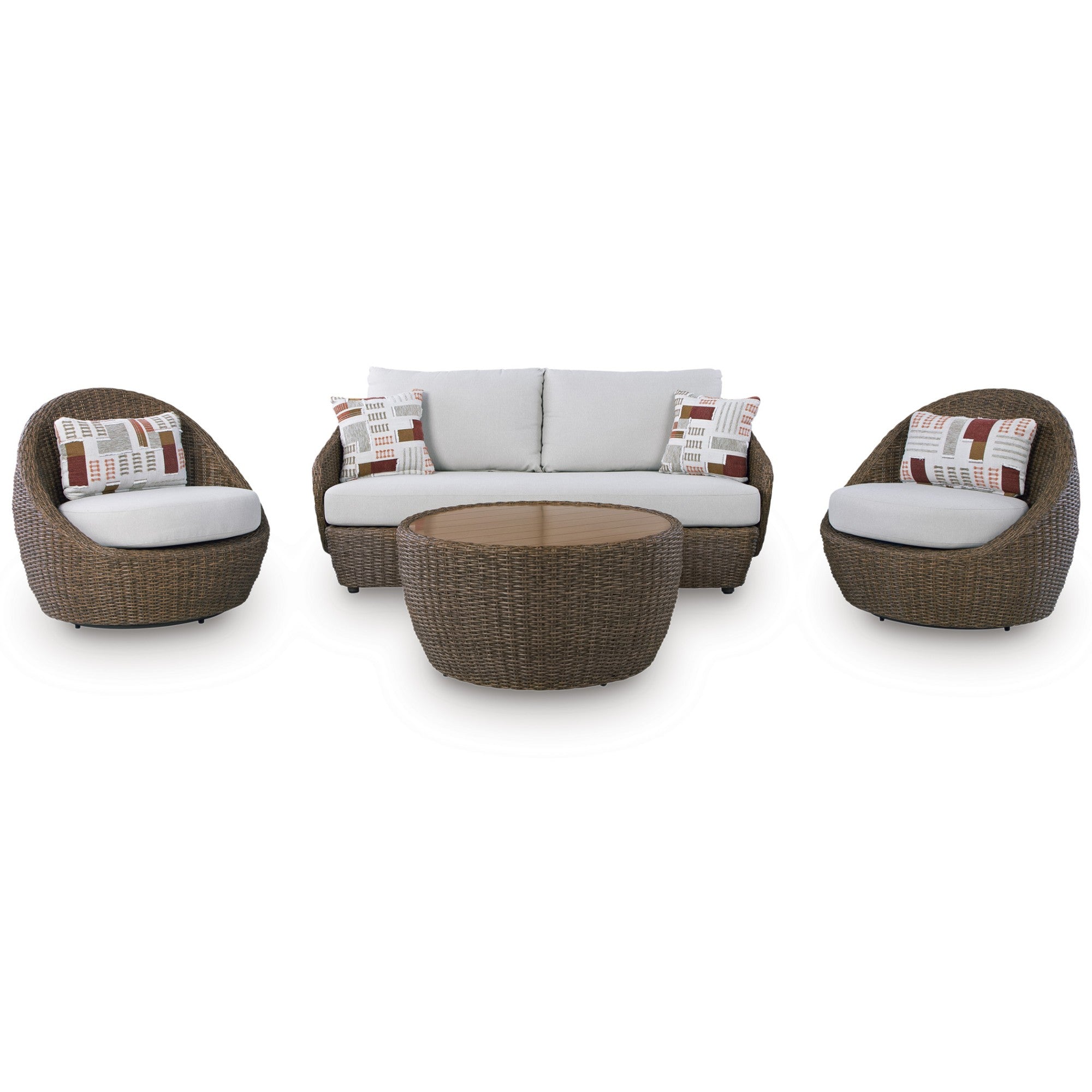 Double Point Love/Swivel Chairs Set with Table