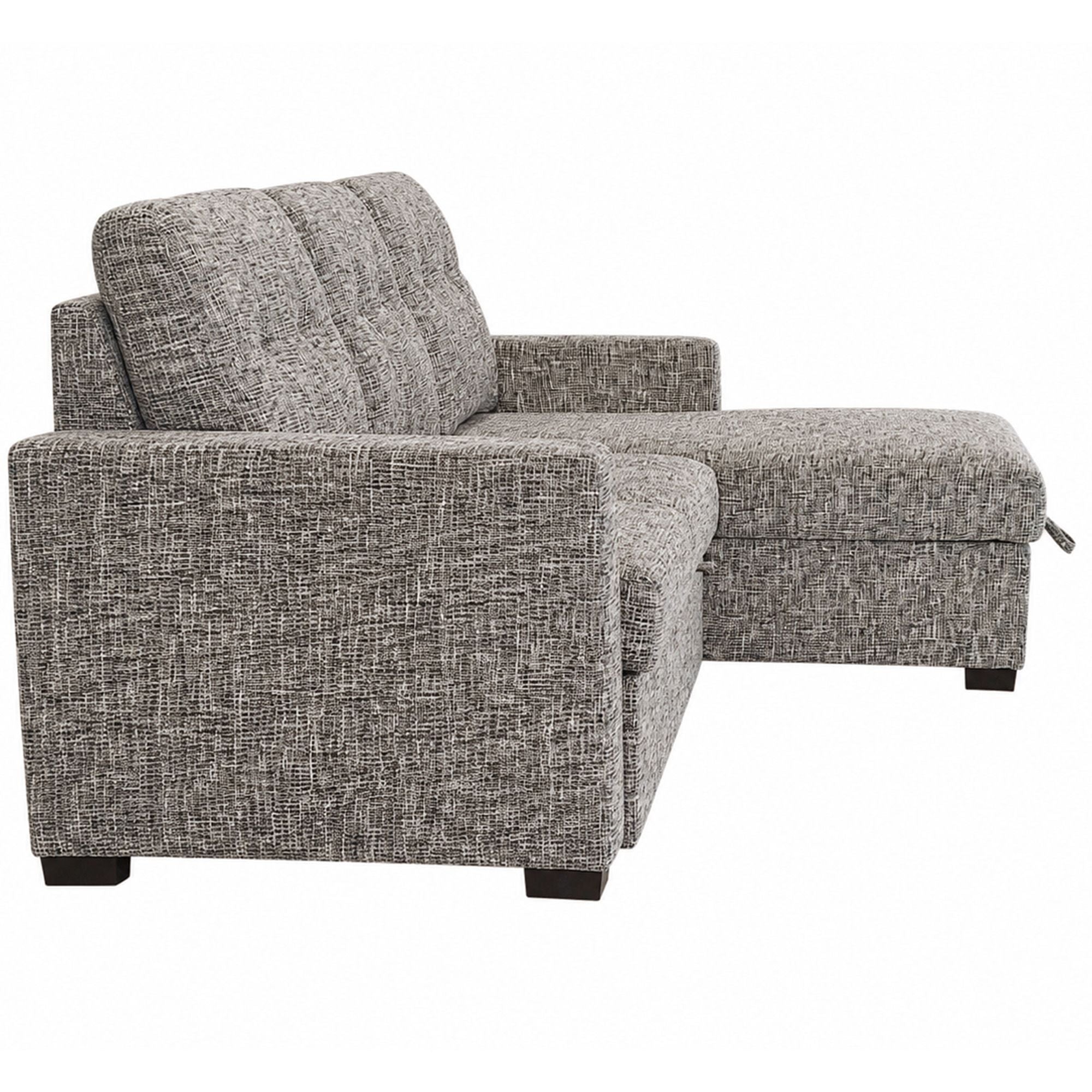 Warm grey Draga sectional sofa bed with reversible chaise and built-in storage, designed by World Wide.