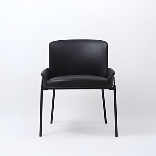 Black Dublin dining chair by Elite Living featuring a modern design with a cushioned seat and sleek wooden legs.