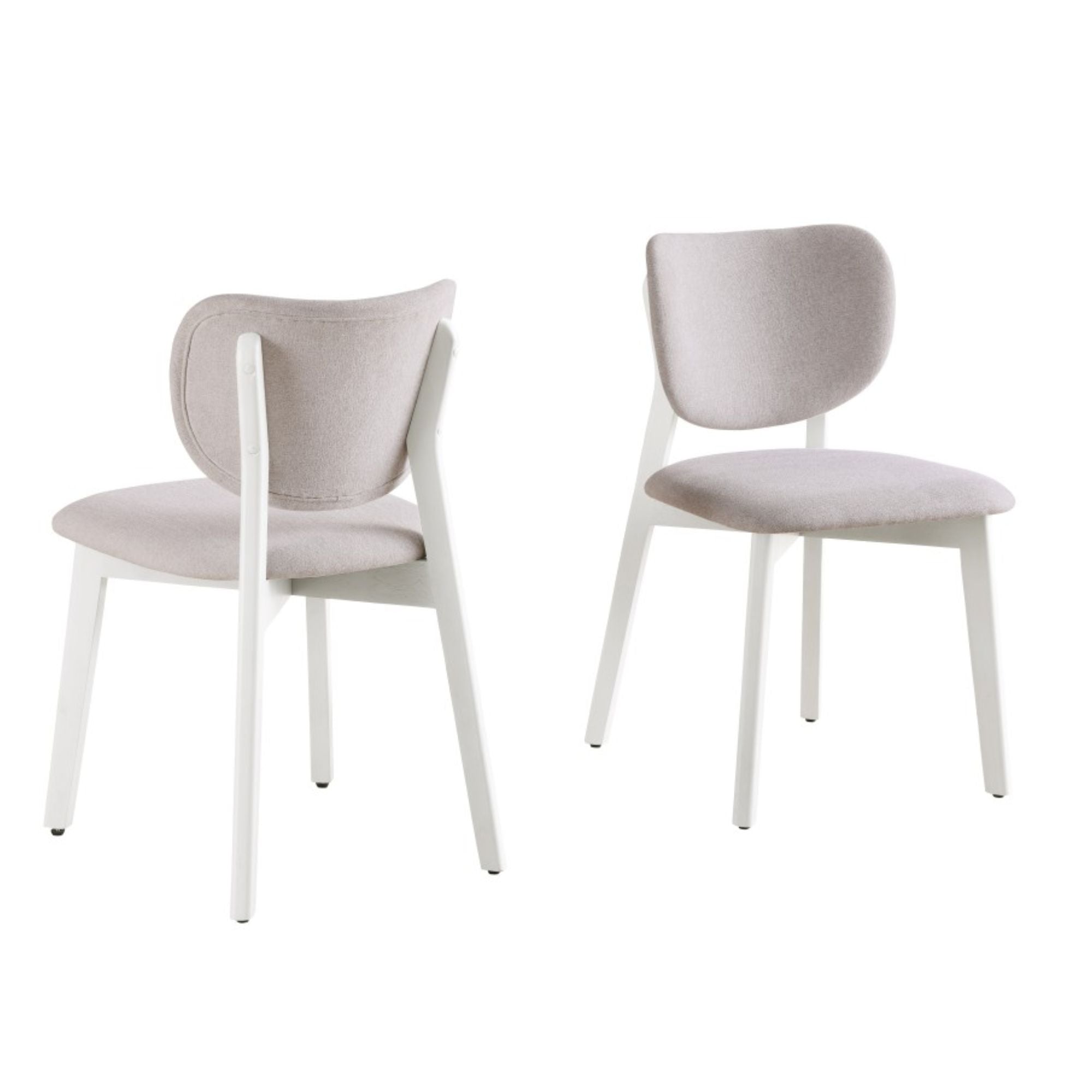 Pair of Brassex Durana dining chairs with wooden legs and upholstered seats, set of two for modern dining room decor.