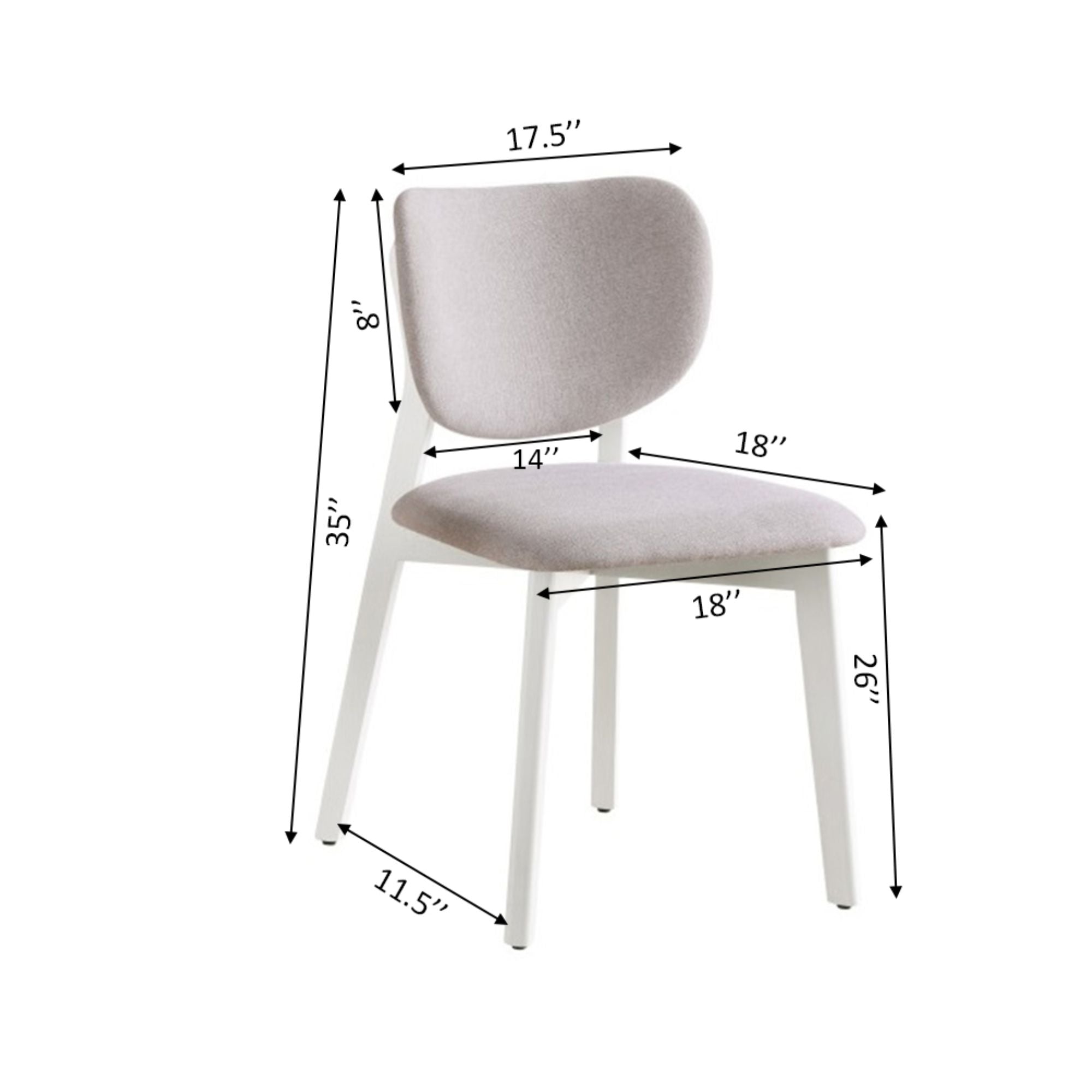 Set of two Brassex Durana dining chairs with sleek wooden frames and cushioned seats, ideal for modern dining rooms.