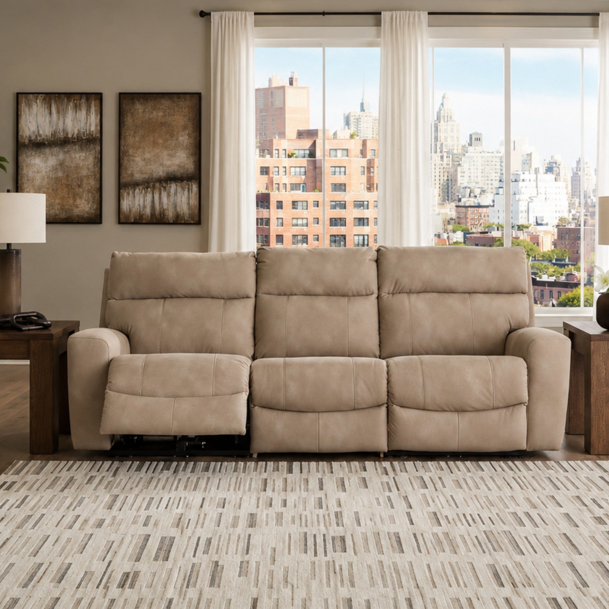 Next-Gen Durapella 3-Piece Power Reclining Sectional Sofa Sand