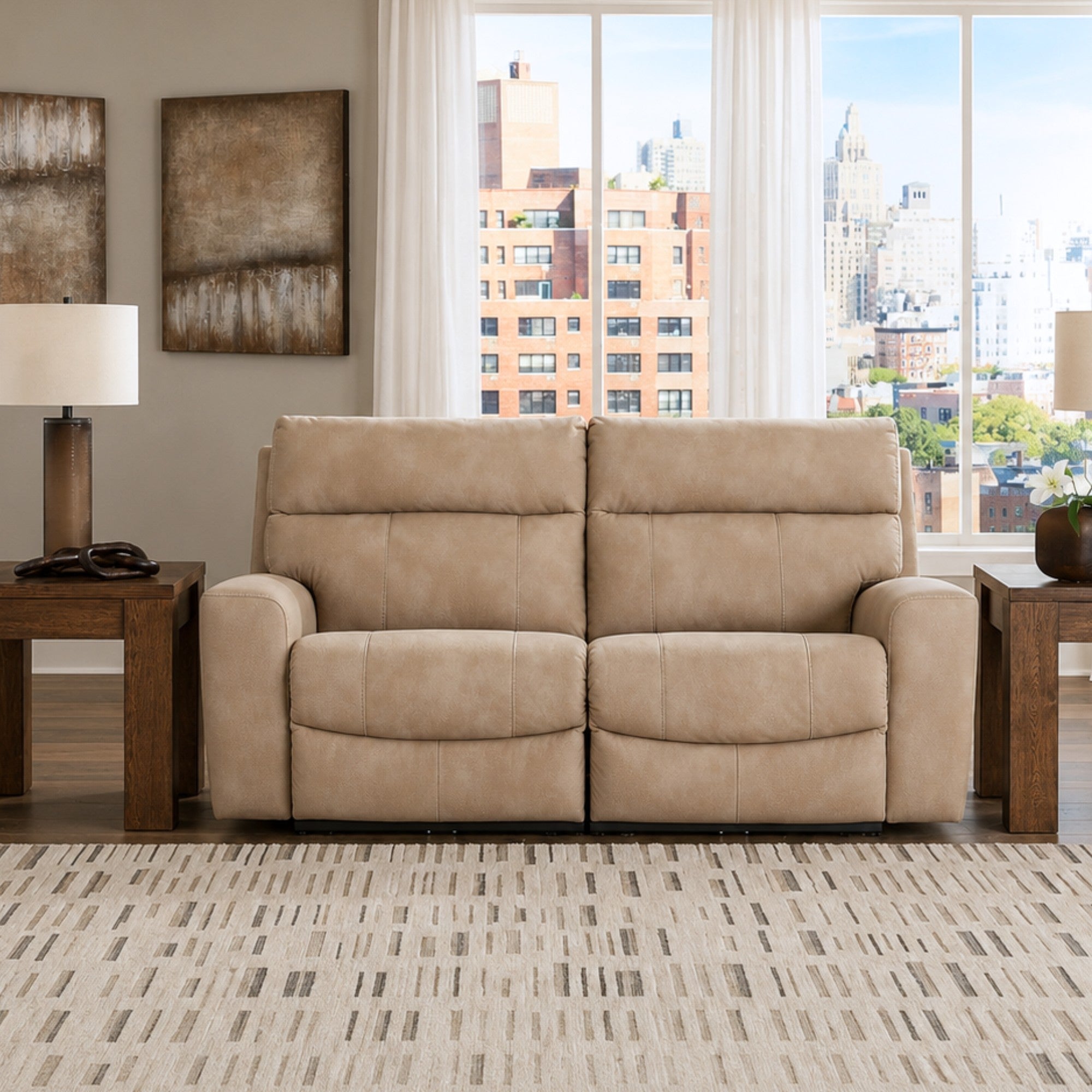Next-Gen Durapella 2-Piece Power Reclining Loveseat Sand