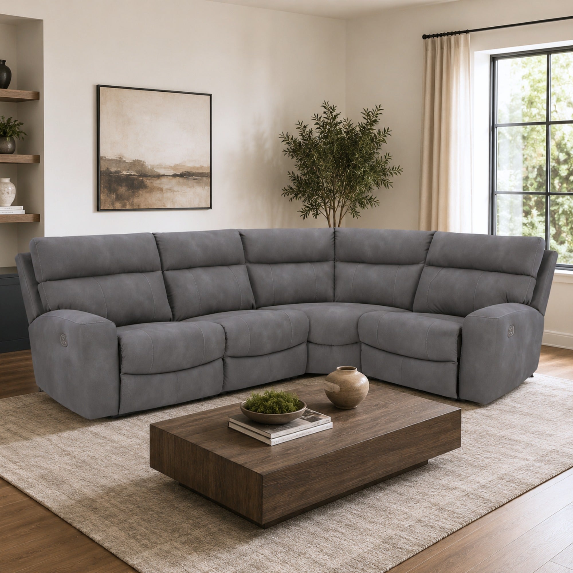 Next-Gen Durapella 4-Piece Power Reclining Sectional Slate