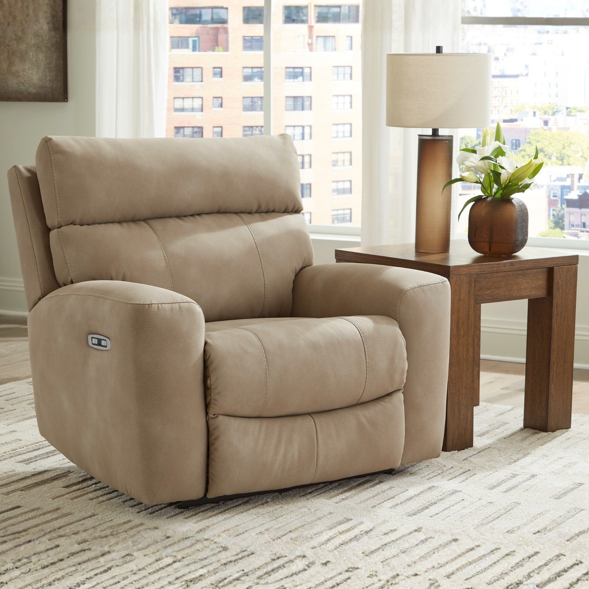 Next-Gen Durapella Power Lift Reclining Chair in Sand