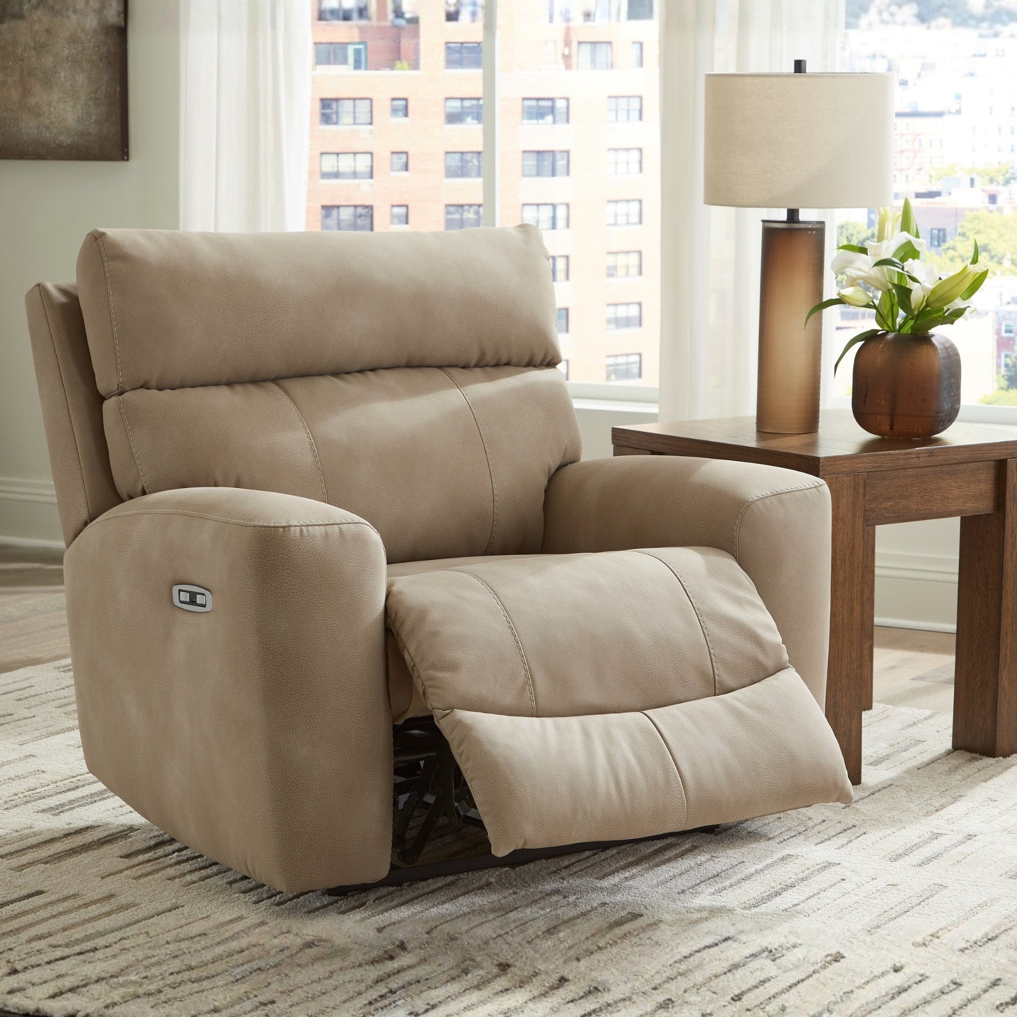 Next-Gen Durapella Power Lift Reclining Chair in Sand