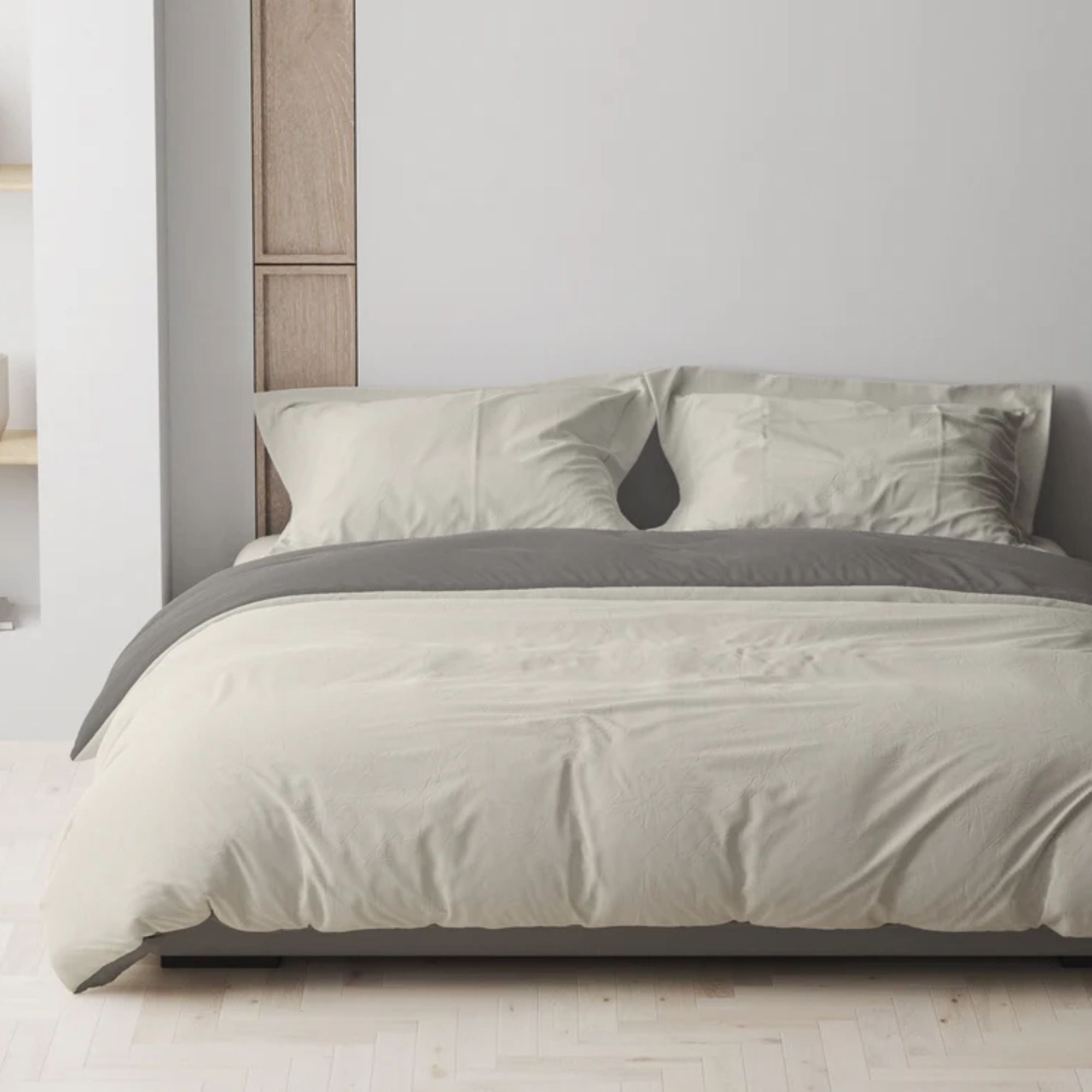 Duvet Cover Set - Reversible in Grey & Cream | CastleUp Experience Centre