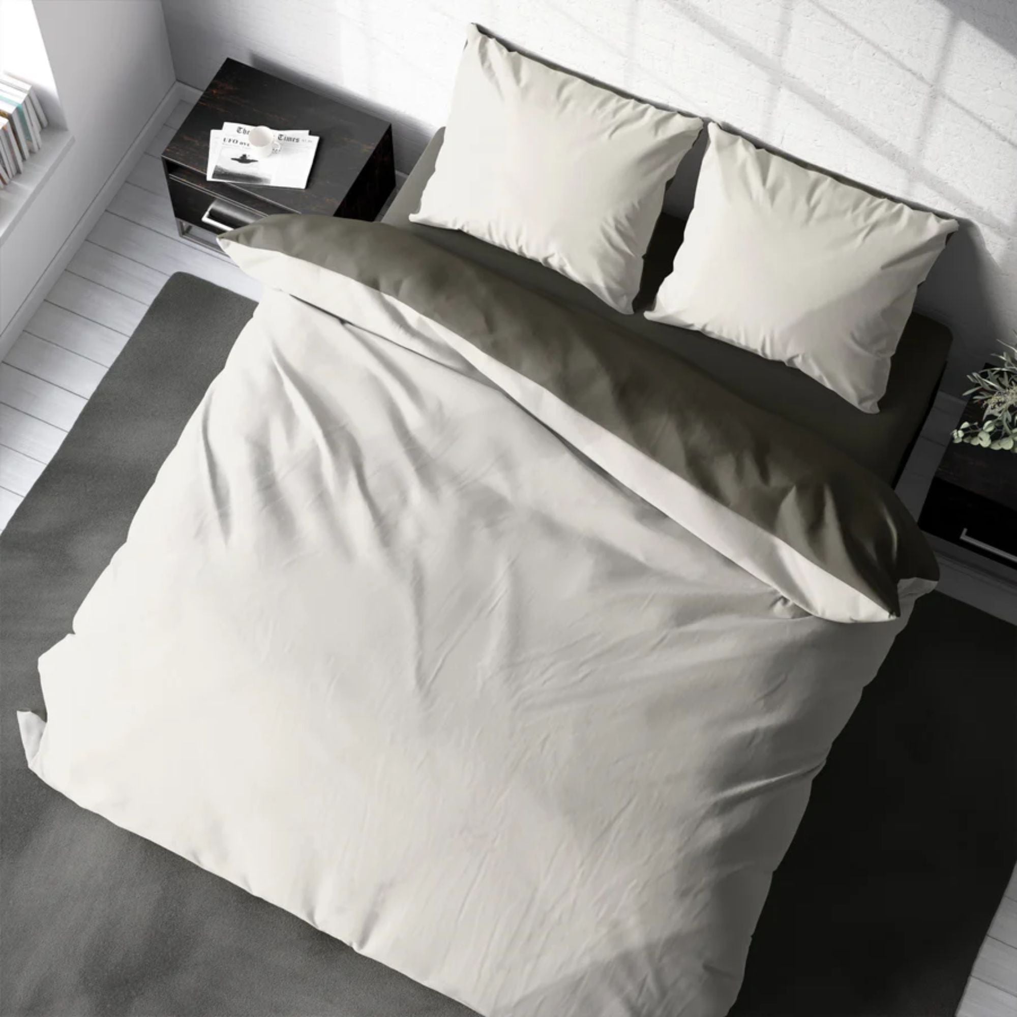 Duvet Cover Set - Reversible in Grey & Cream | CastleUp Experience Centre
