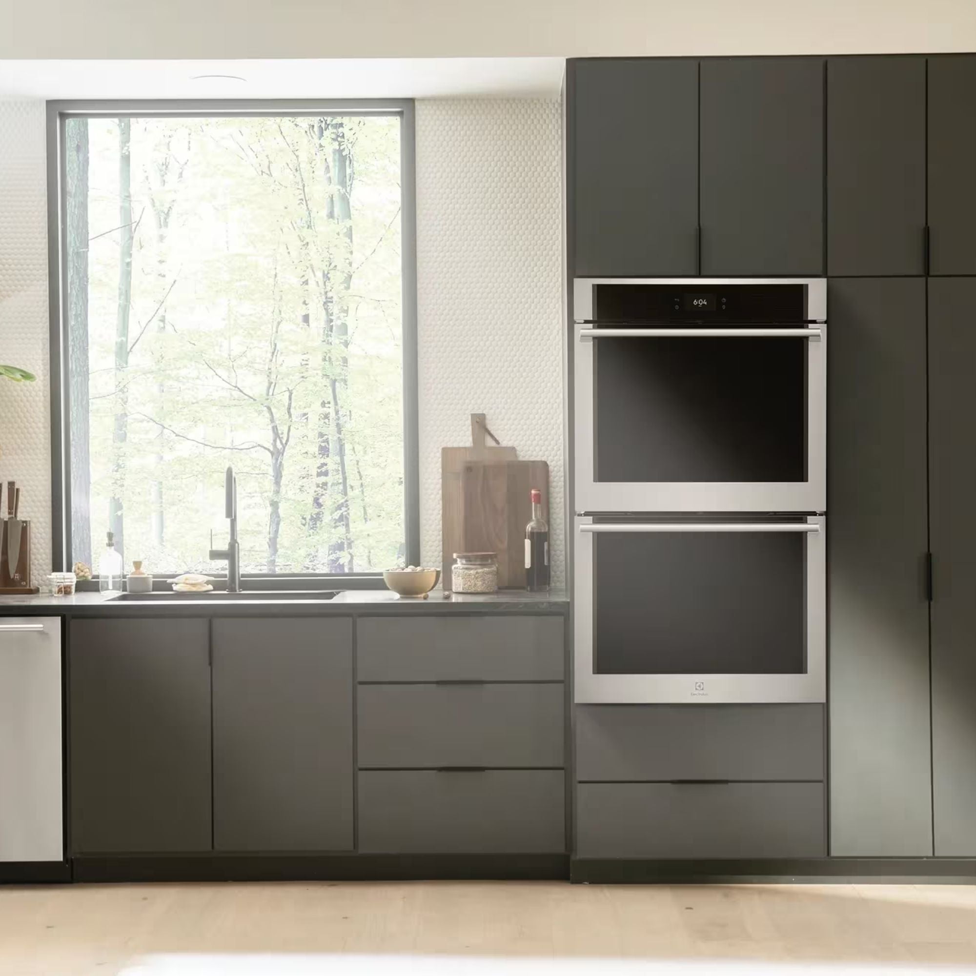Electrolux ECWD3012AS 30-inch electric double wall oven with stainless steel finish and Air Sous Vide cooking feature.