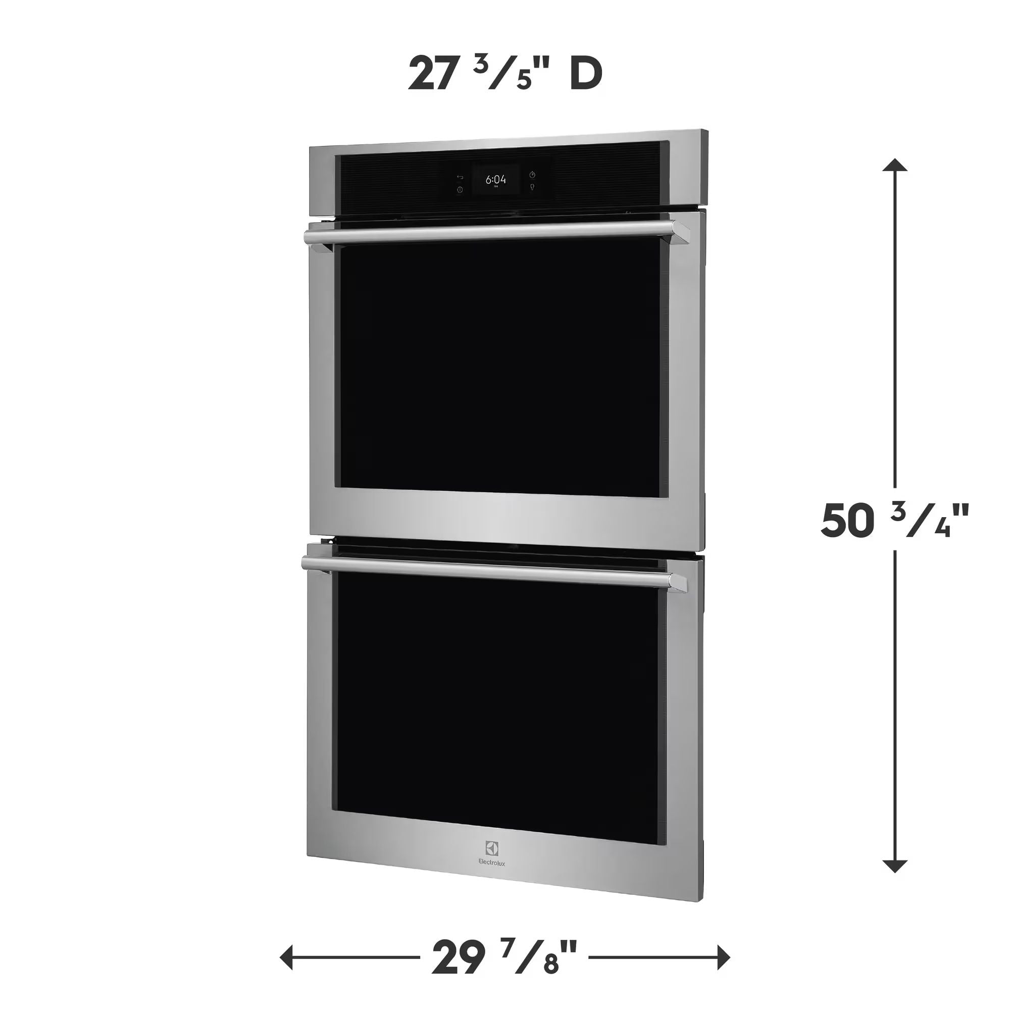 Electrolux ECWD3012AS 30-inch stainless steel electric double wall oven with air sous vide cooking feature.