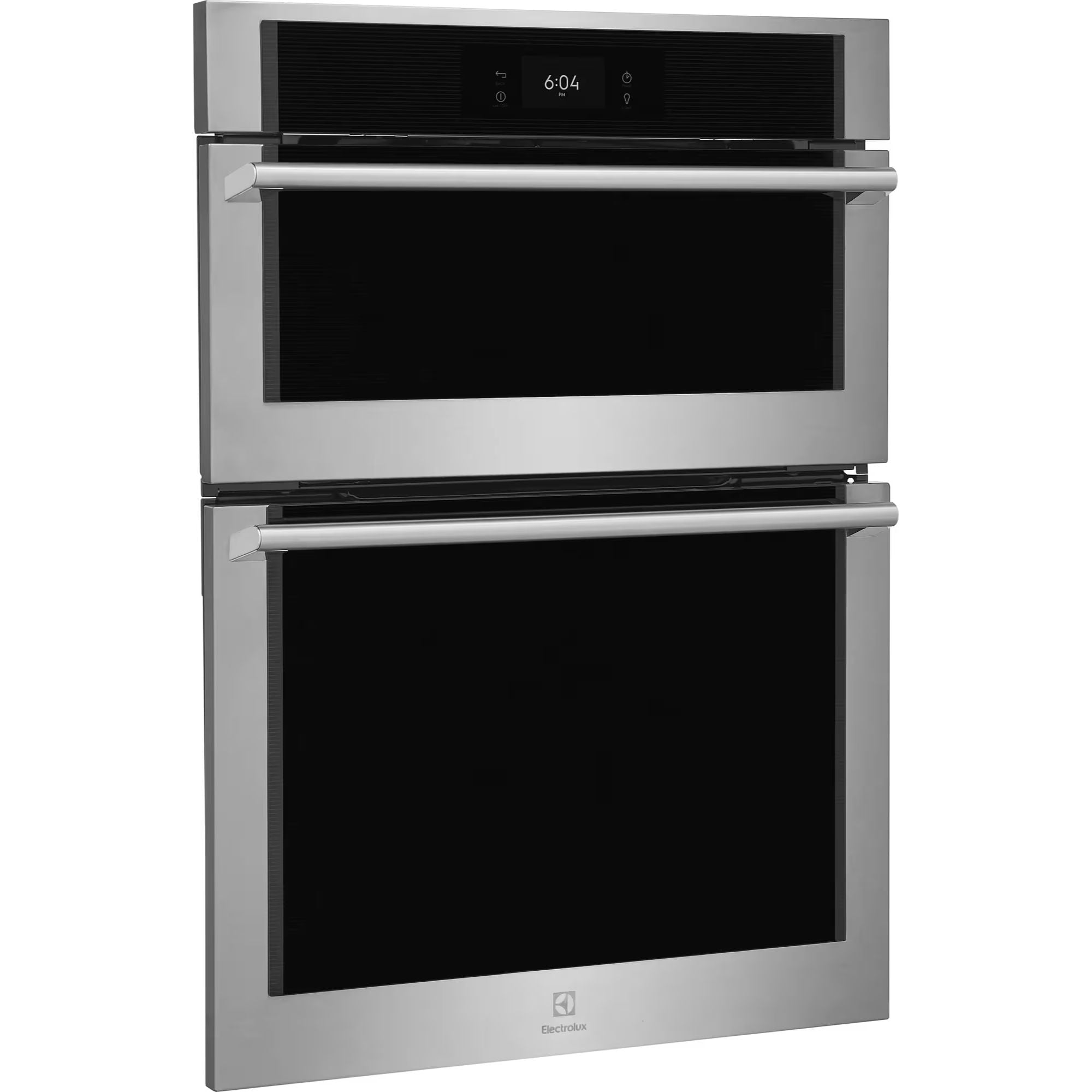 Electrolux ECWM3012AS 30-inch stainless steel wall oven and microwave combination with digital controls and sleek design.