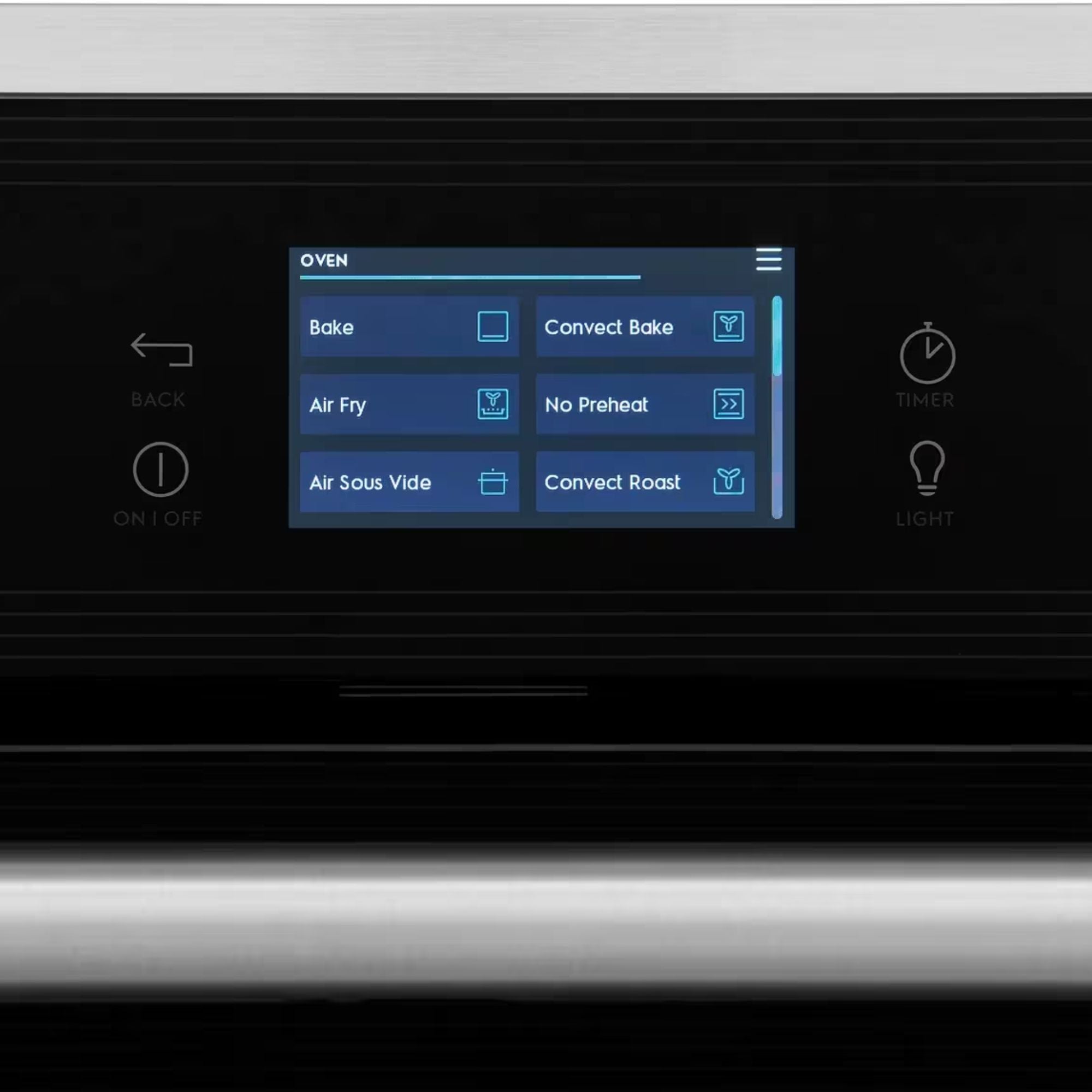Electrolux ECWS3012AS 30-inch stainless steel wall oven with air sous vide cooking feature and digital control panel.
