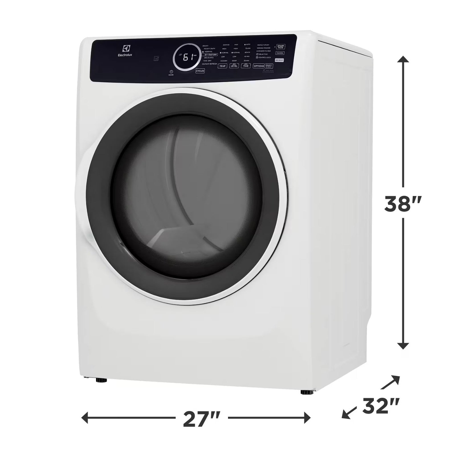 Electrolux ELFE743CAW 27" 8.0 Cu. Ft. Front Load Dryer White