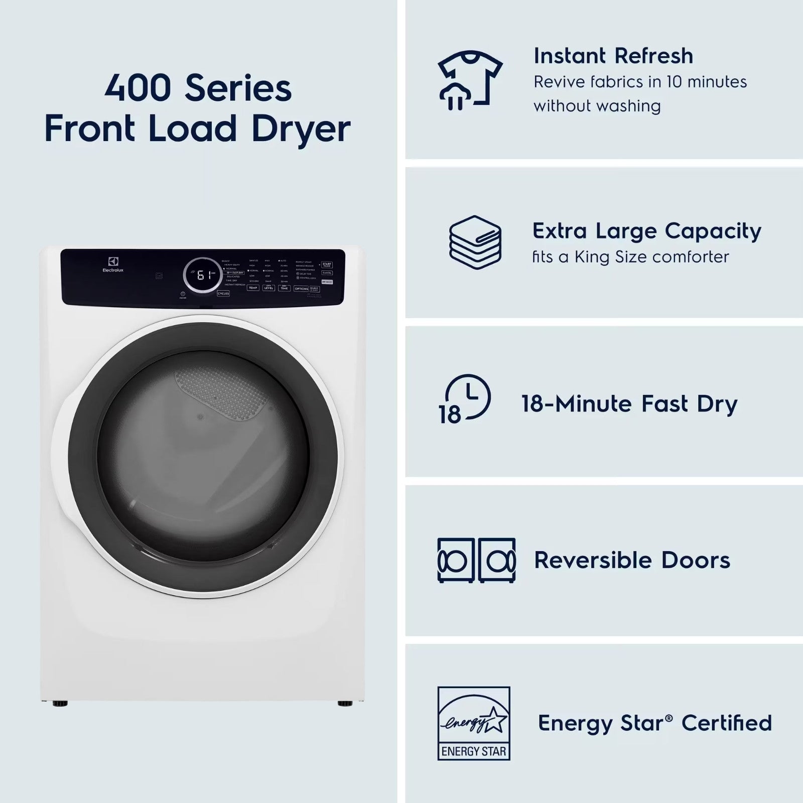 Electrolux ELFE743CAW 27" 8.0 Cu. Ft. Front Load Dryer White