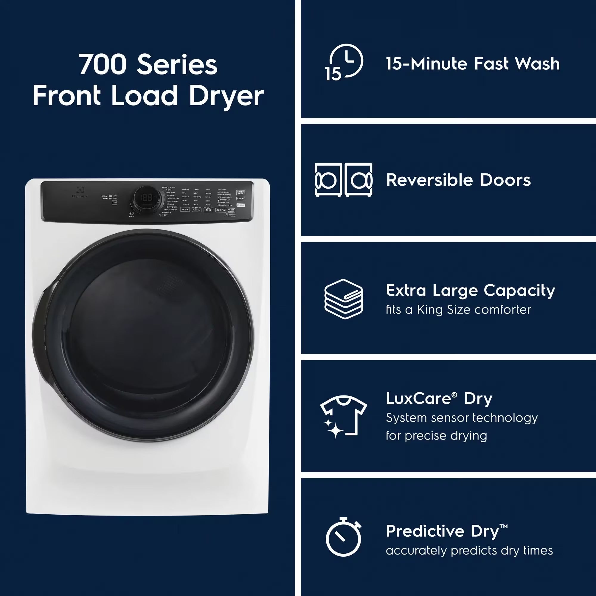 Electrolux ELFE773CMW 27" 8.0 Cu. Ft. Front Load Dryer White