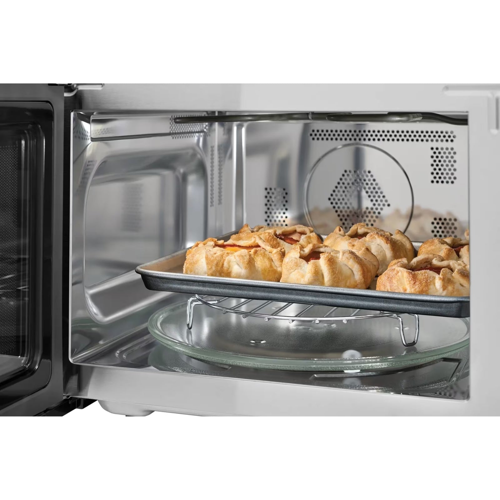 Electrolux EMBS2411BB 30-inch built-in black convection microwave oven with digital control panel and stainless steel interior.