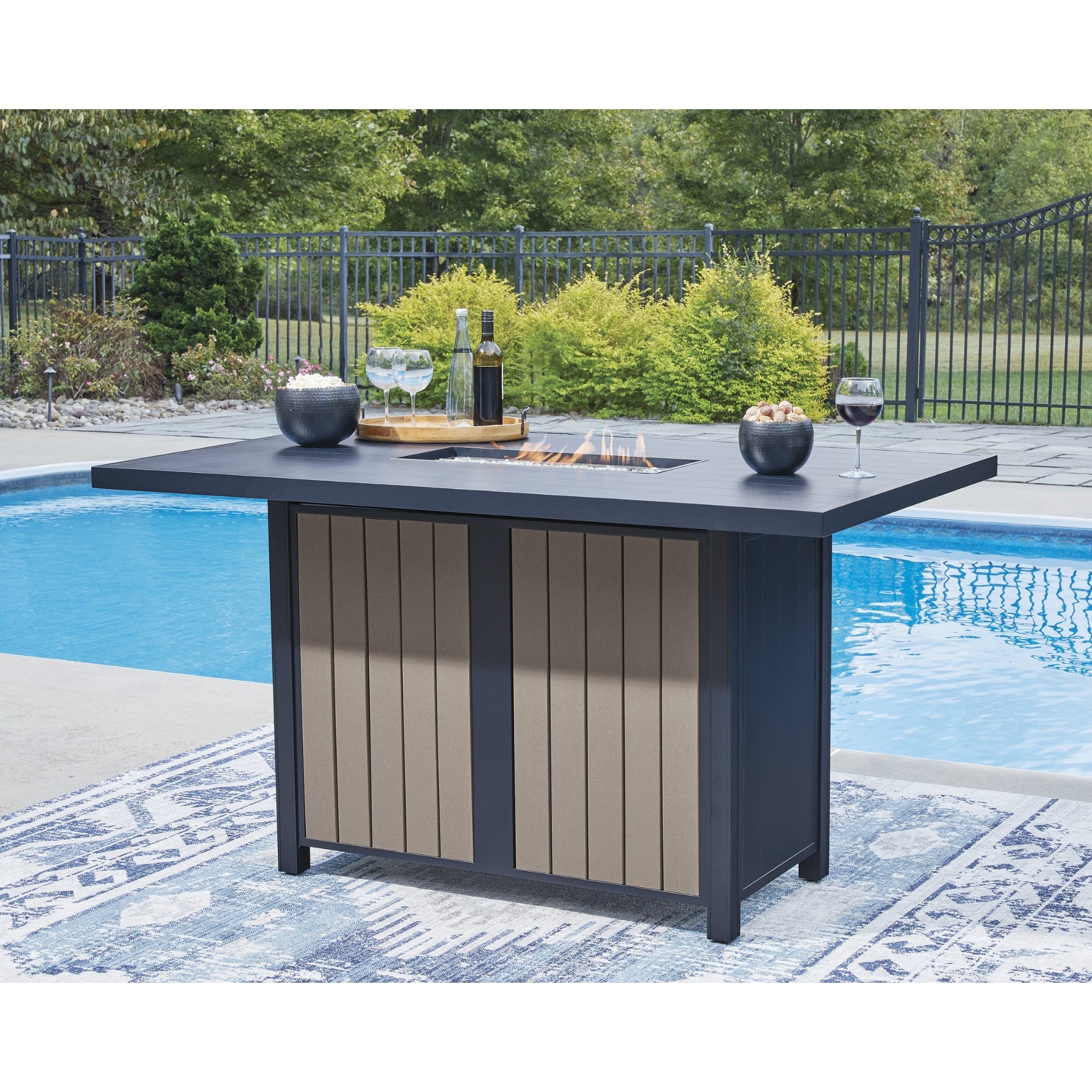 East Beach RECT Bar Table w/Fire Pit