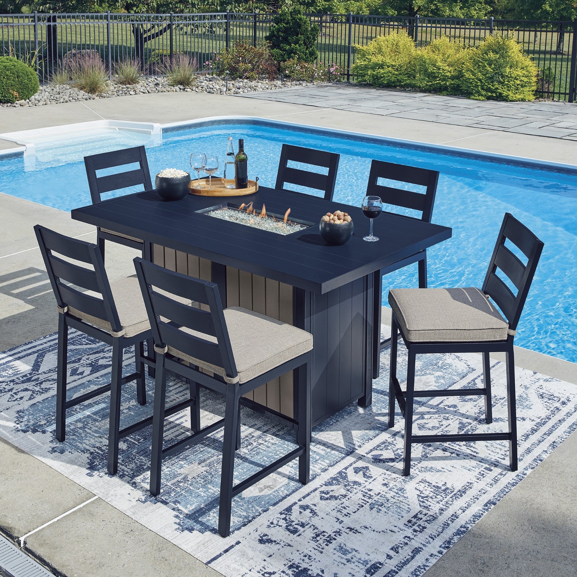 East Beach RECT Bar Table w/Fire Pit