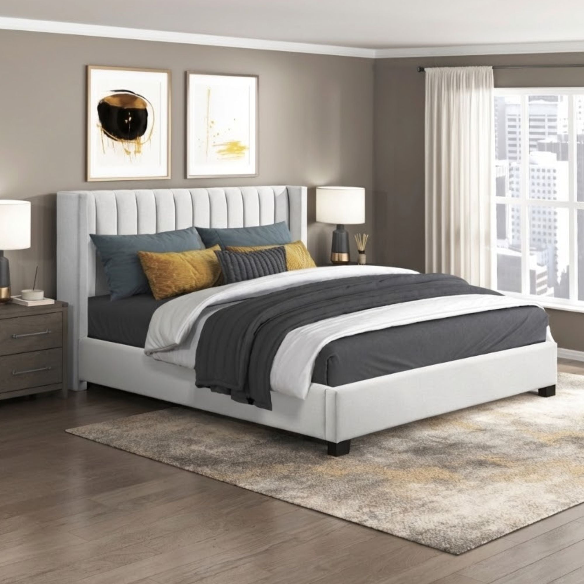 Wingback Channel Bed | CastleUp Experience Centre Online Furniture