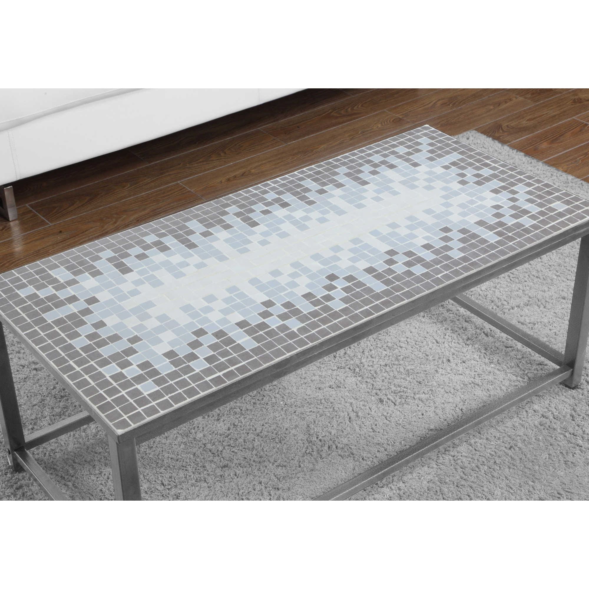 Grey Elonix coffee table by Monarch Specialties with a sleek, modern design and smooth surface.