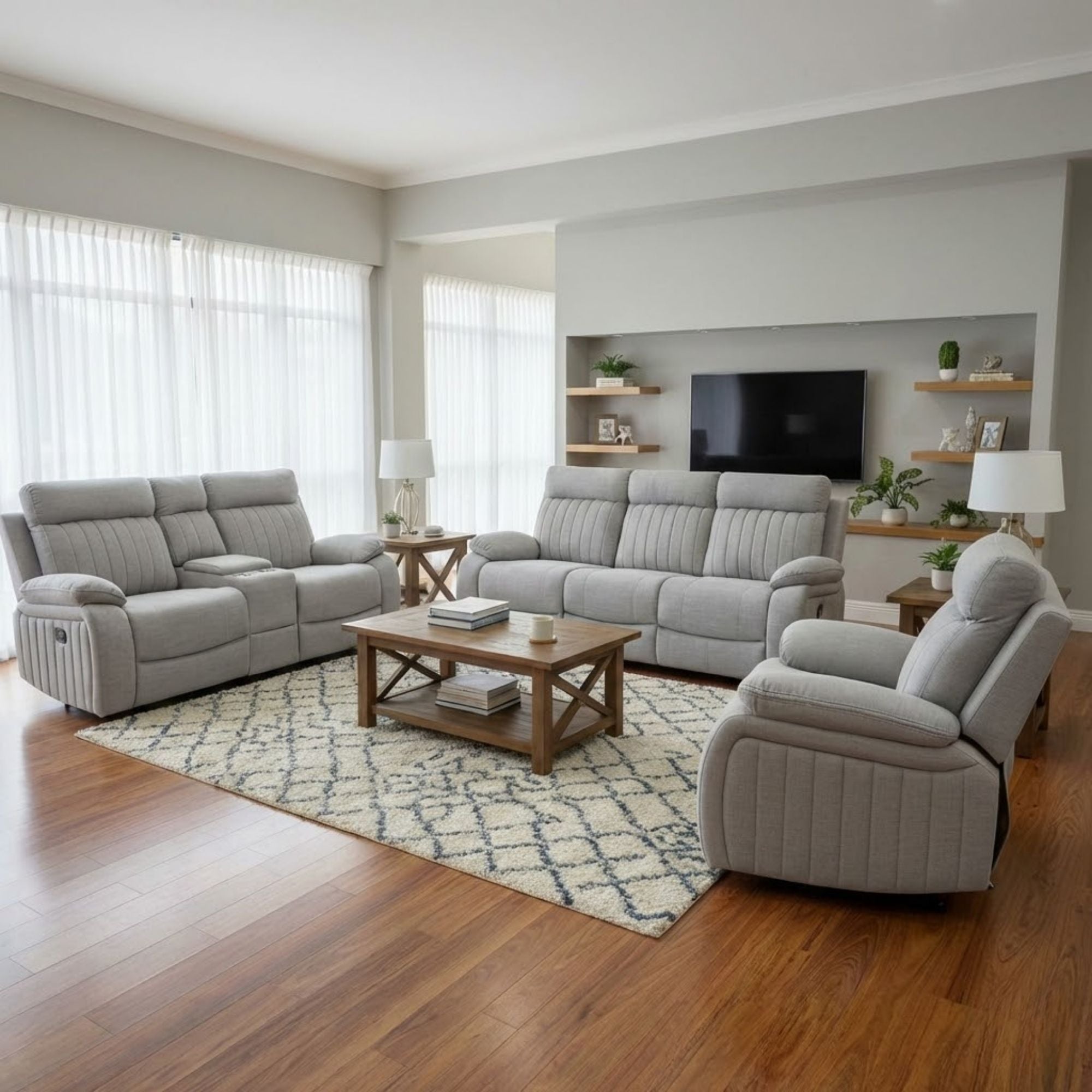 Elyse Recliner Sofa in Stone | CastleUp Experience Centre Online Furniture