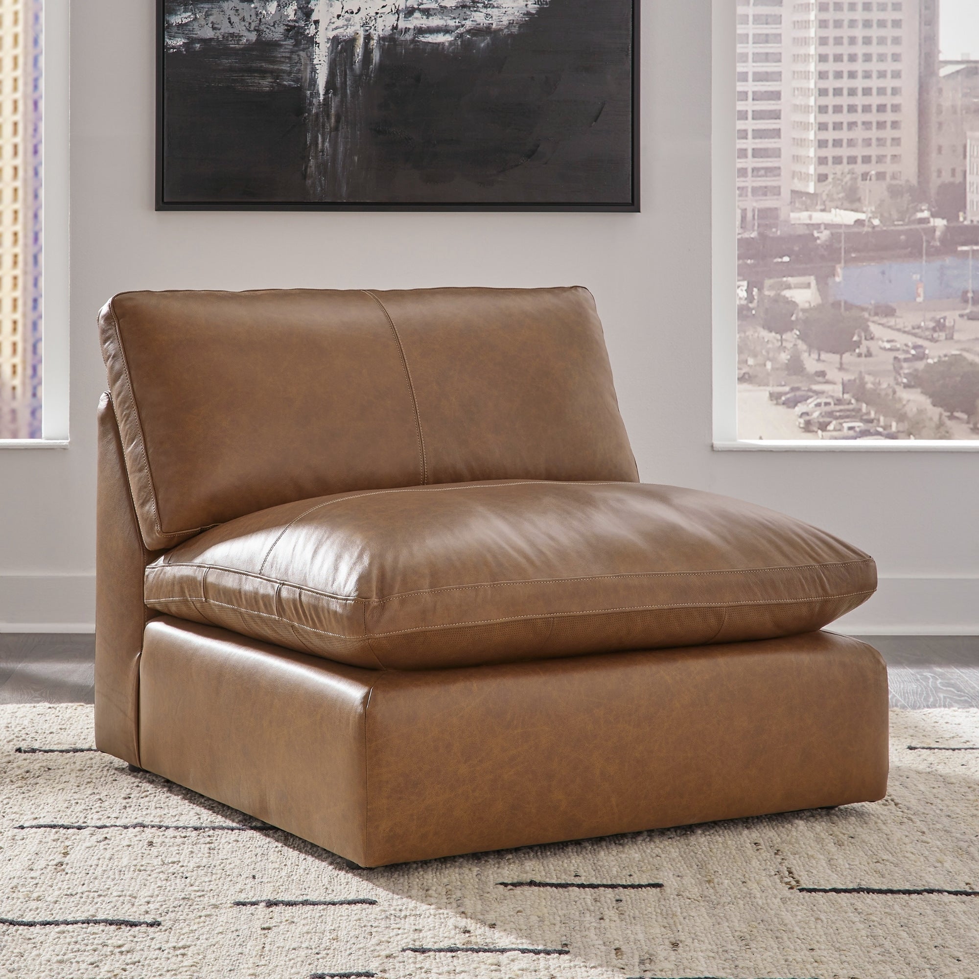 Emilia Leather Modular Armless Chair