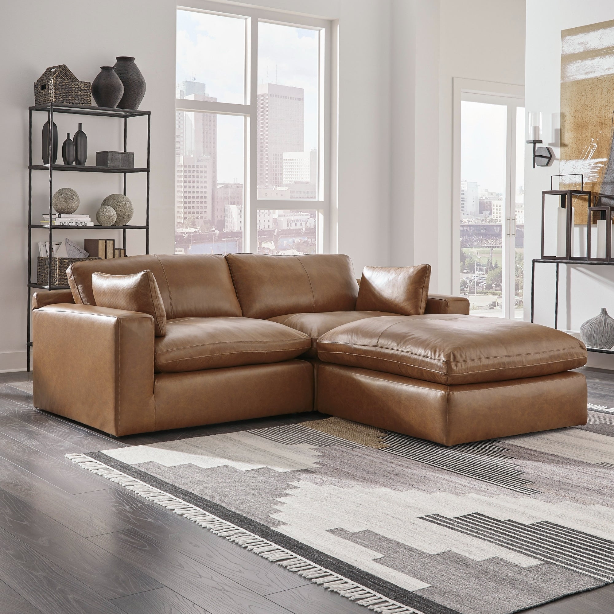 Emilia 3-Piece Leather Modular Sectional