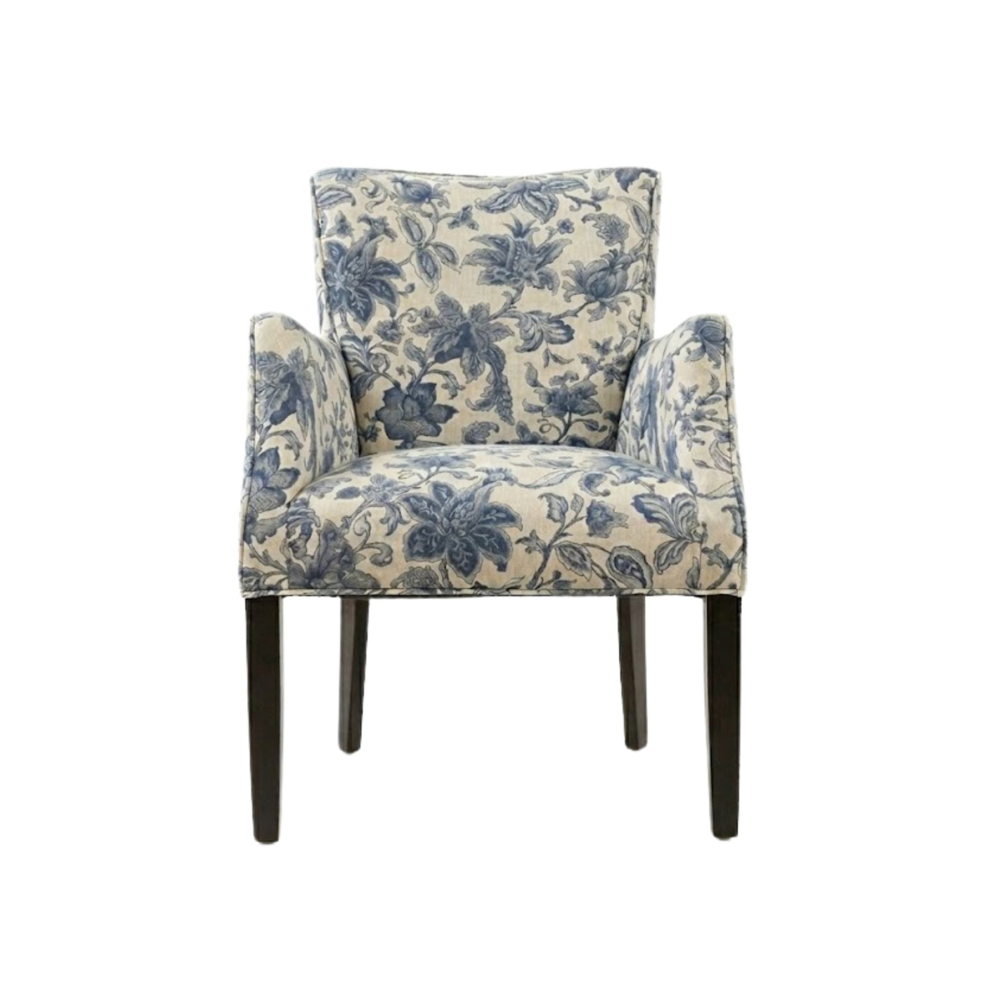 ComfortStyle Emma accent chair, Canadian-made with plush fabric and wooden legs, stylishly designed for modern living spaces.