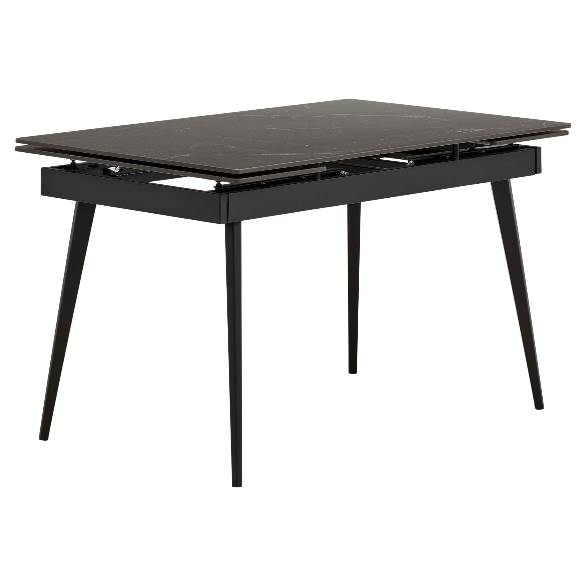 Arden Sintered stone Extendable Dining Set Marbled Black & Light Grey