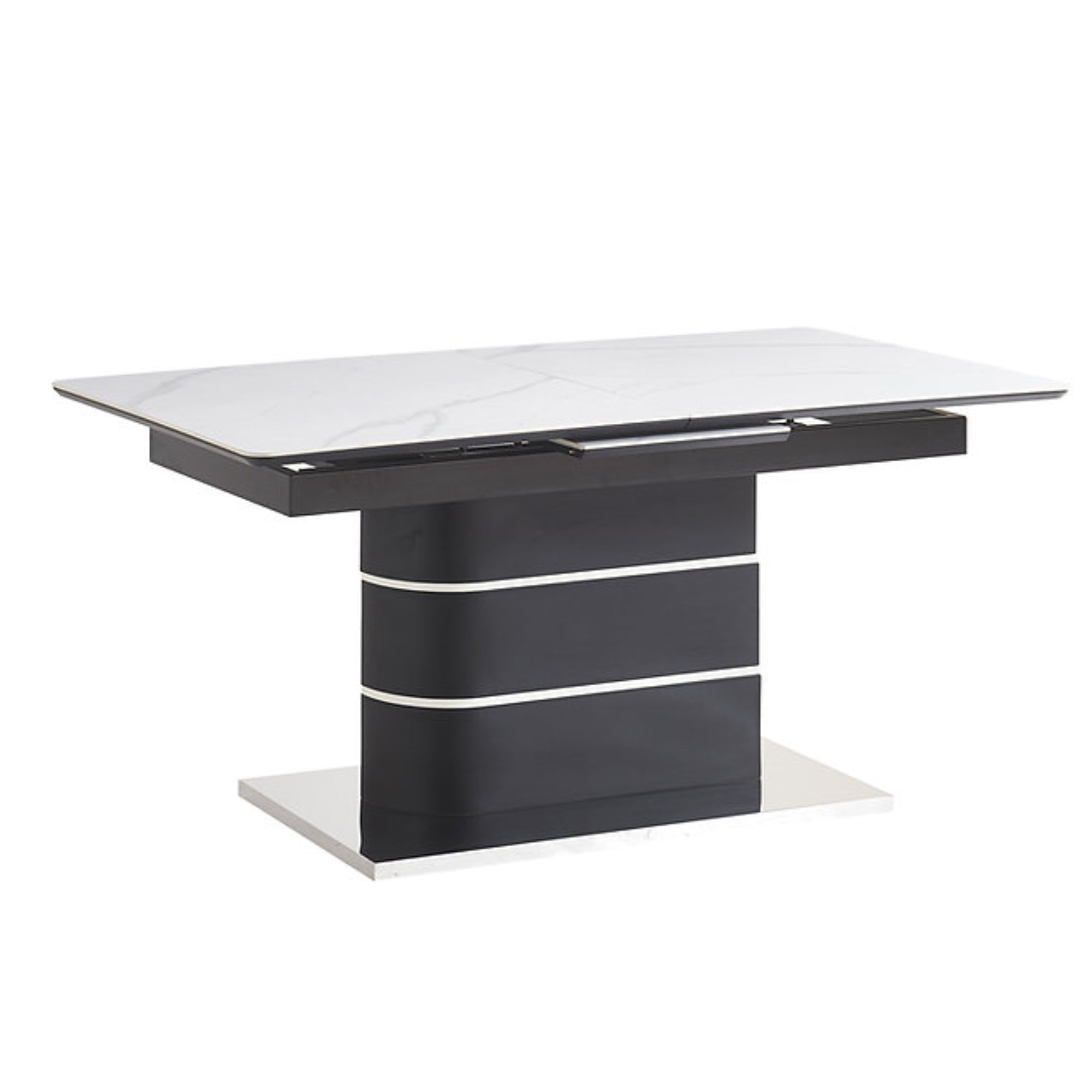 White IFF Sintered Stone extendable dining table with sleek design and extendable feature, perfect for modern dining rooms.