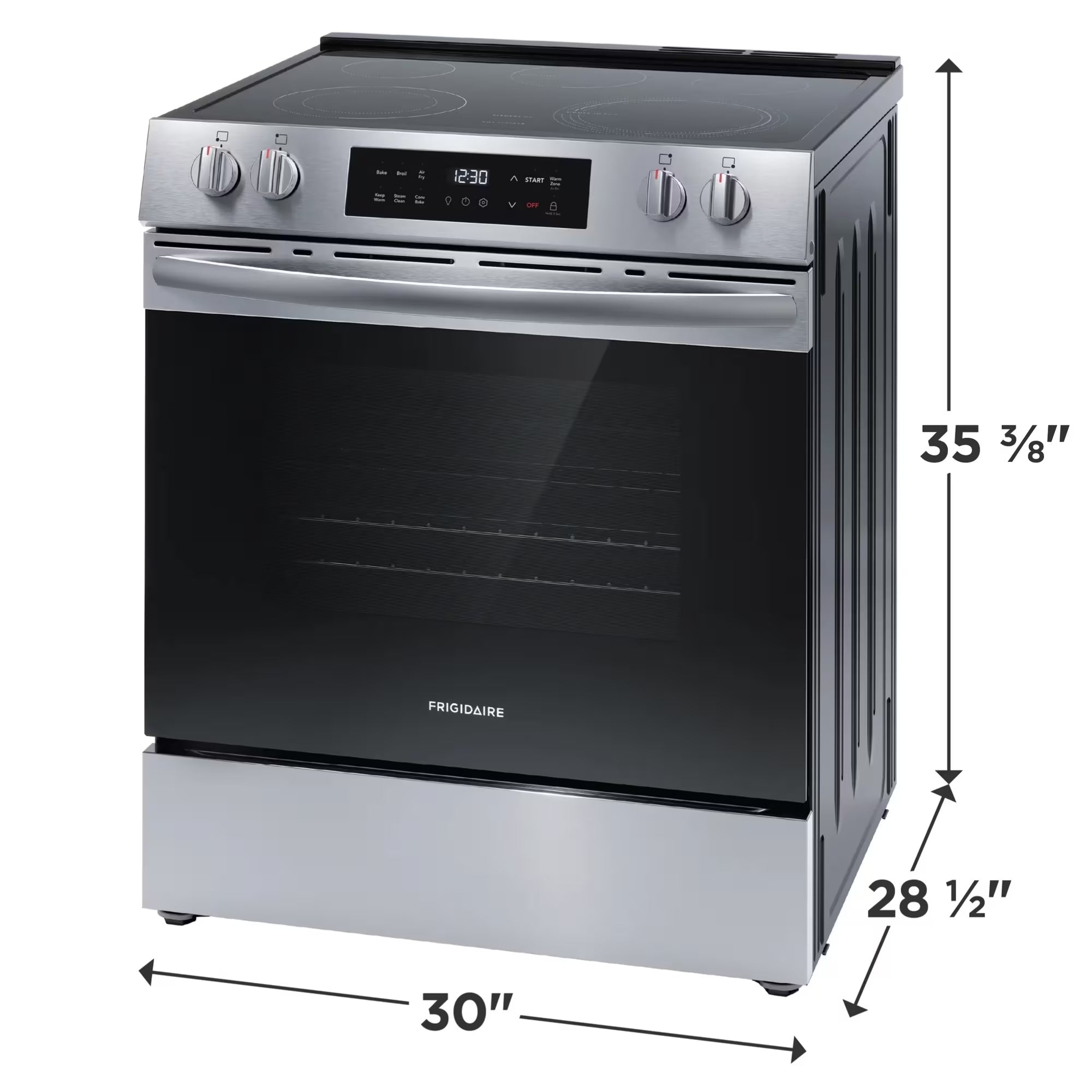 Frigidaire FCFE308CBS 30-Inch Front-Control Electric Range with Air Fry Stainless Steel