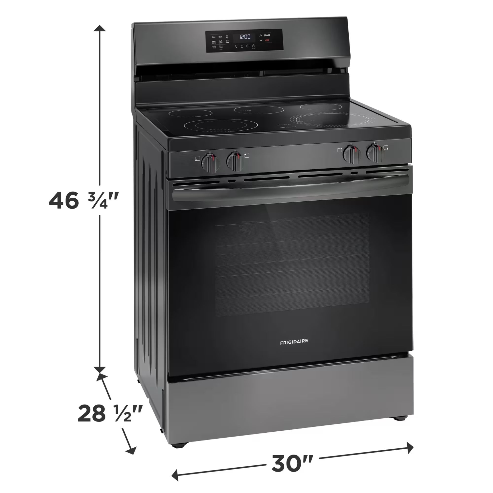 Frigidaire FCRE308CAD 30-Inch Electric Range with Air Fry Black Stainless Steel