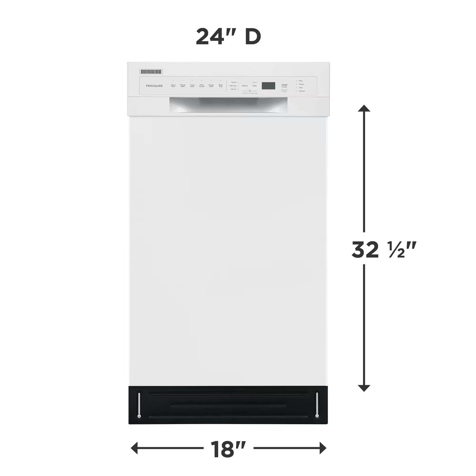 Frigidaire FFBD1831UW 18-Inch Built-In Dishwasher with Sanitize Option White