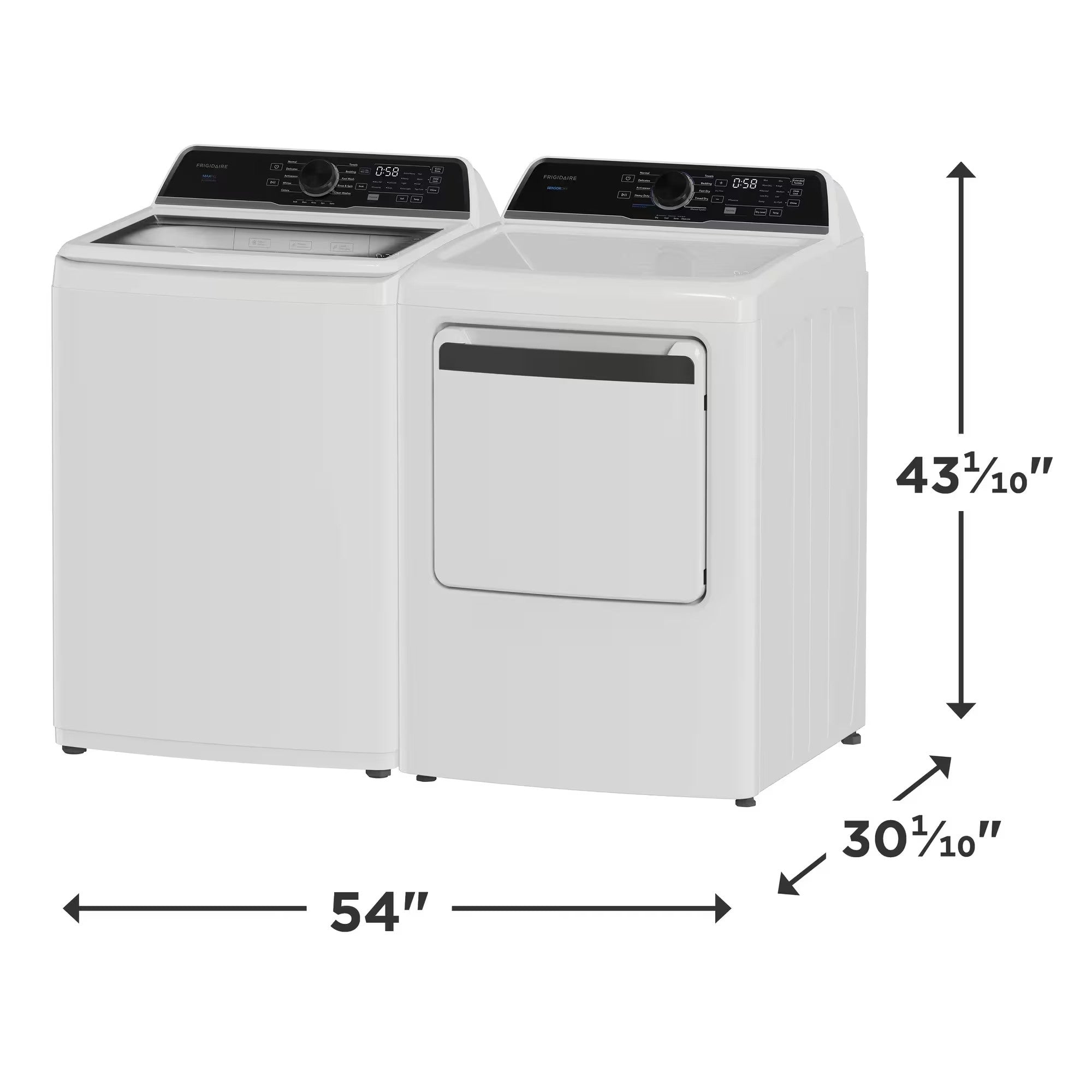Frigidaire Top Load Laundry Pair FLVW7523BW & FLVE752CBW