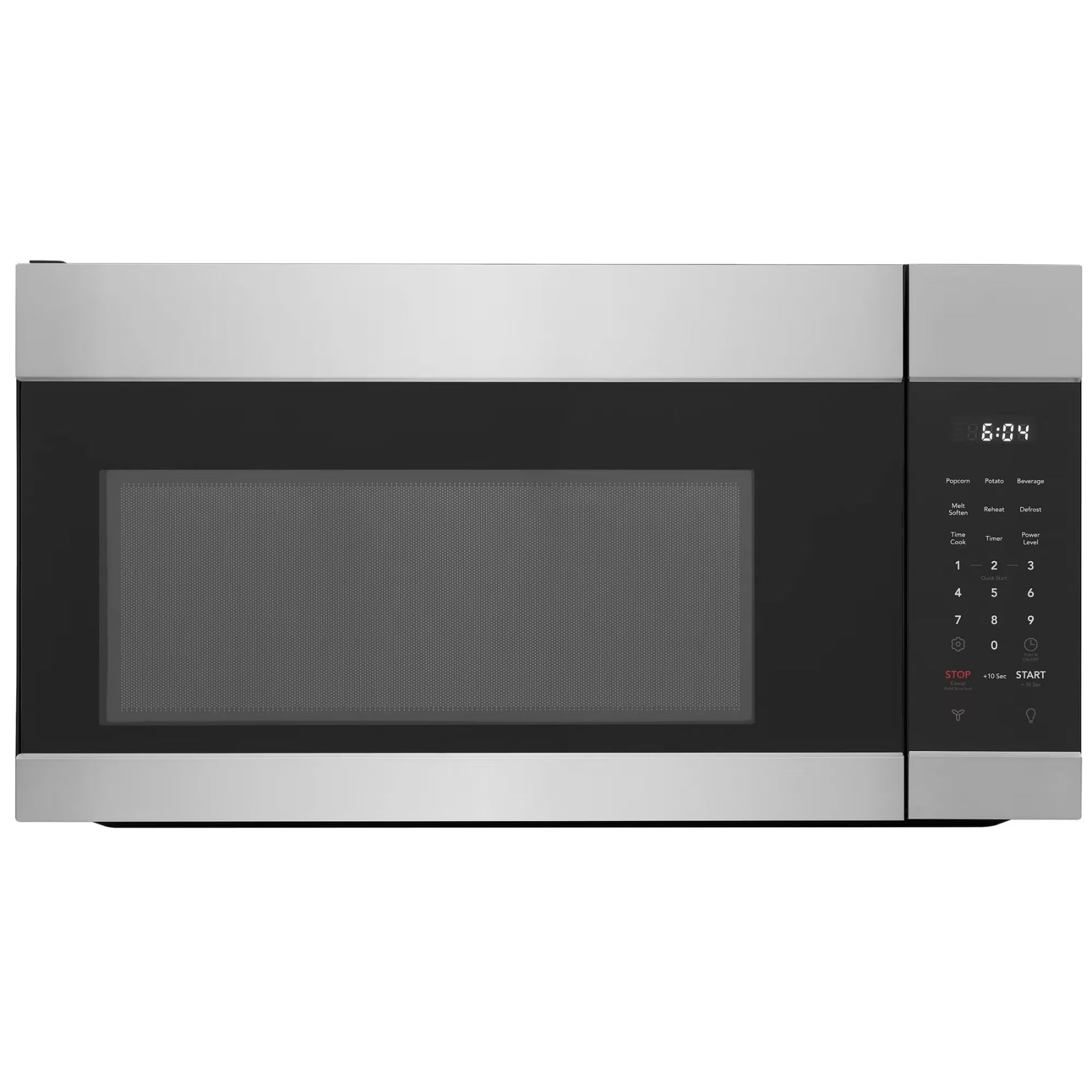 Frigidaire FMOS174CBS stainless steel over-the-range microwave with digital control panel and interior turntable.
