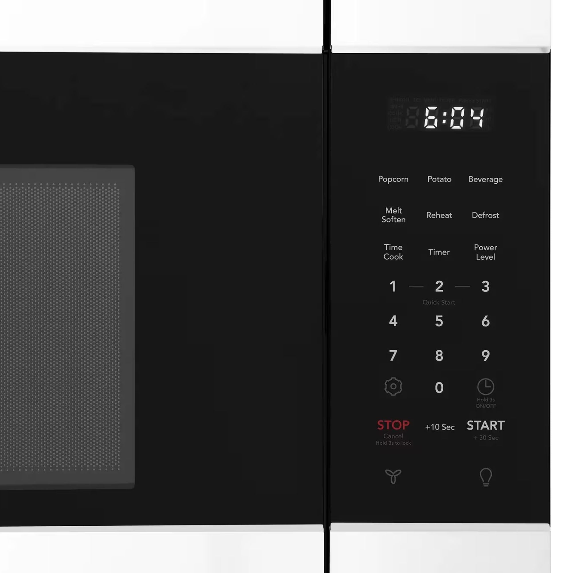Frigidaire Gallery 1.7 cu ft over-the-range microwave in white, showing the front control panel and microwave door.