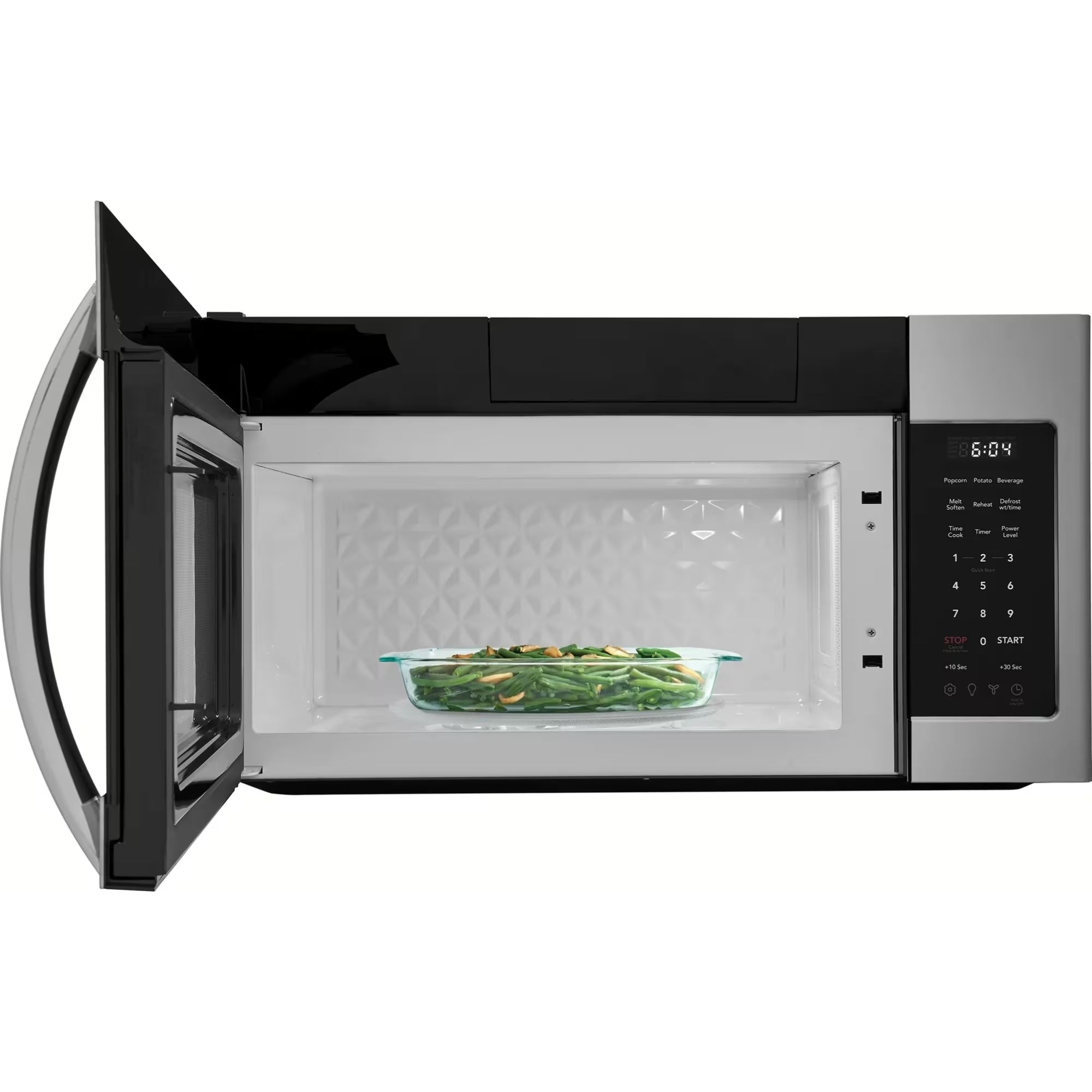 Frigidaire FMOS1846BS stainless steel over-the-range microwave with digital control panel and interior turntable.