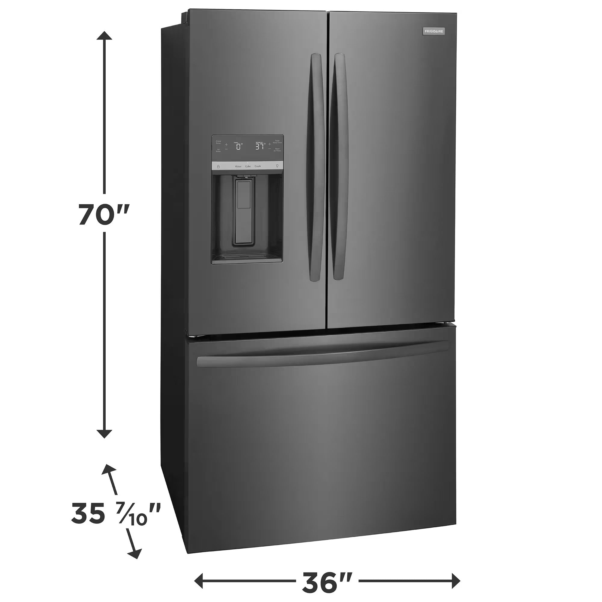 Frigidaire FRFS2823AD 36" 28 Cu. Ft. Standard-Depth French Door Refrigerator Black Stainless Steel
