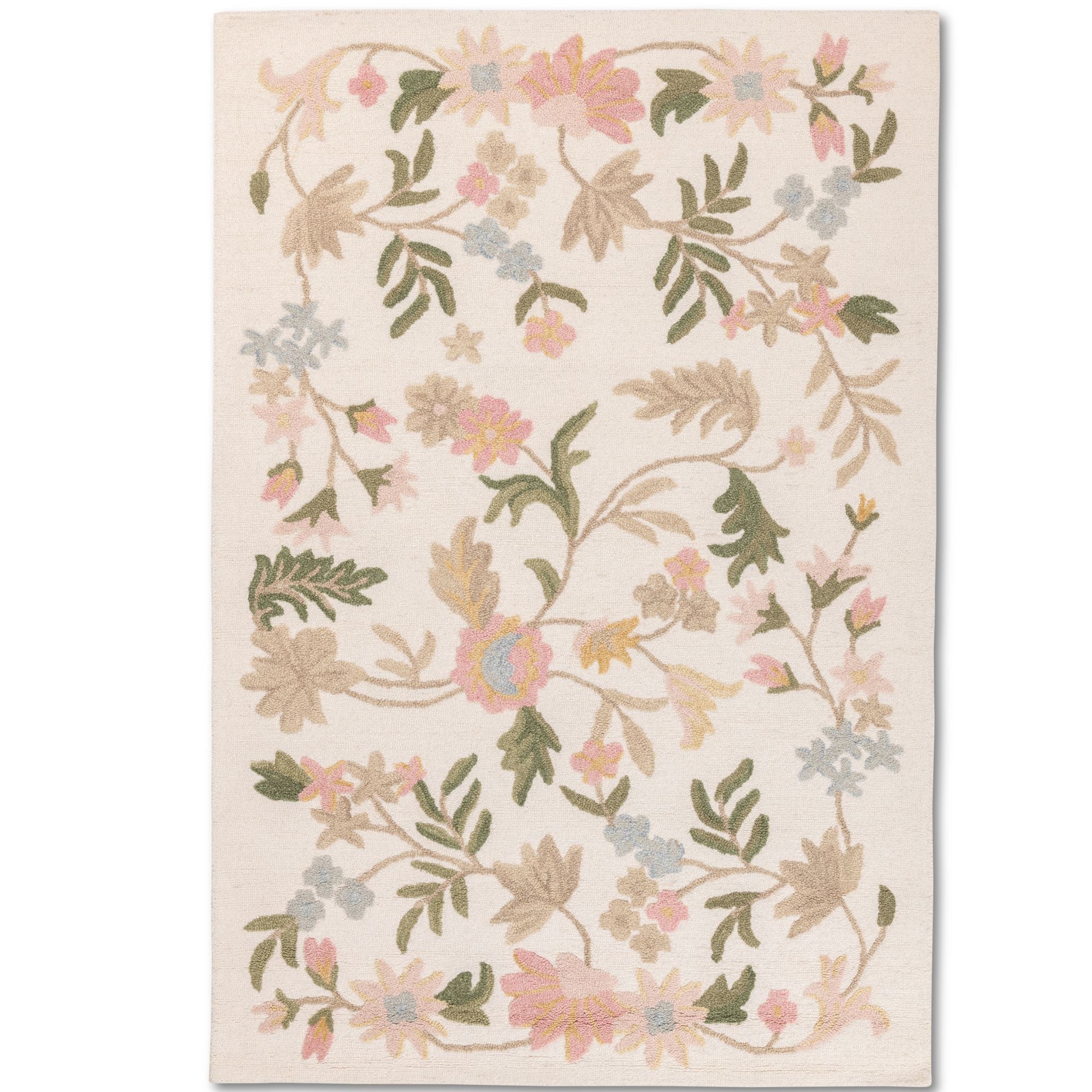 Soft handmade indoor area rug by Viana Inc, Frieda collection, featuring a plush, textured design in warm neutral tones.